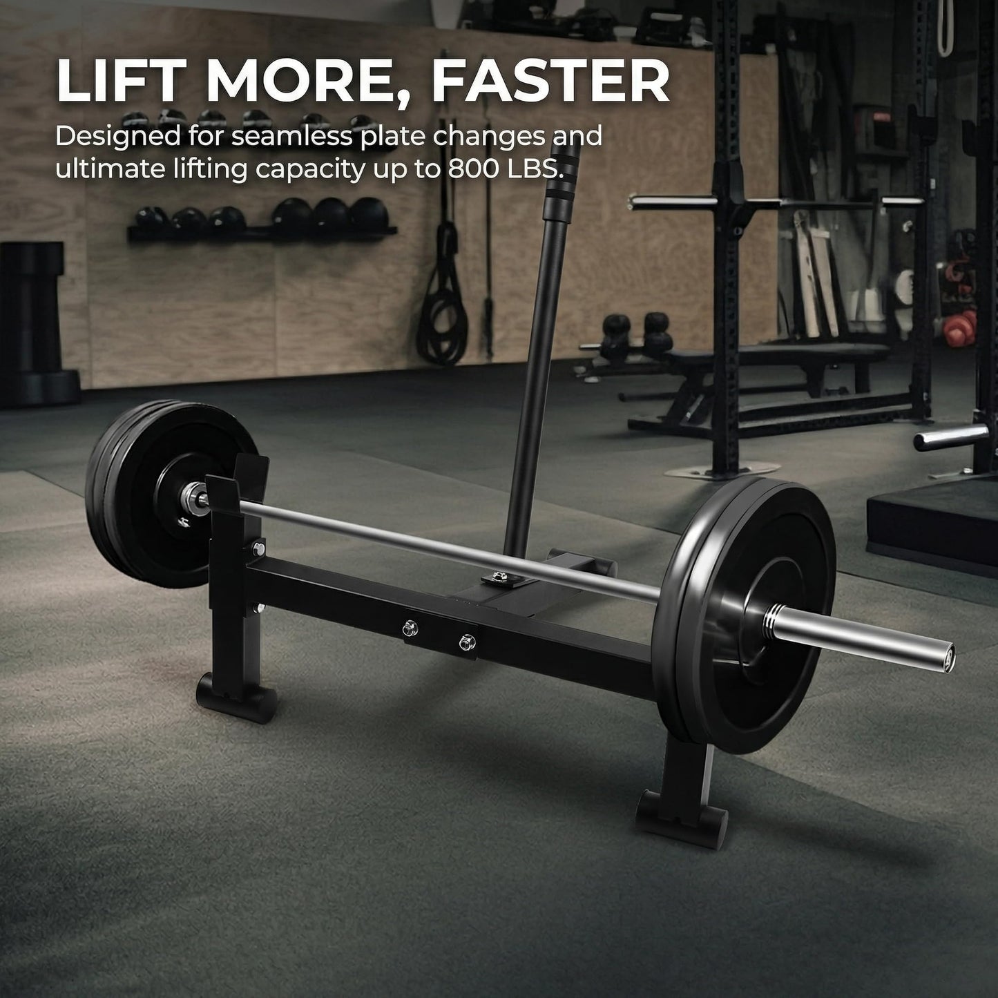 StarsNet Deadlift Barbell Jack Stand, Heavy Duty Steel Deadlift Jack for Home Gym Deadlift Exercises Weight Training Equipment, 800 LB Capacity