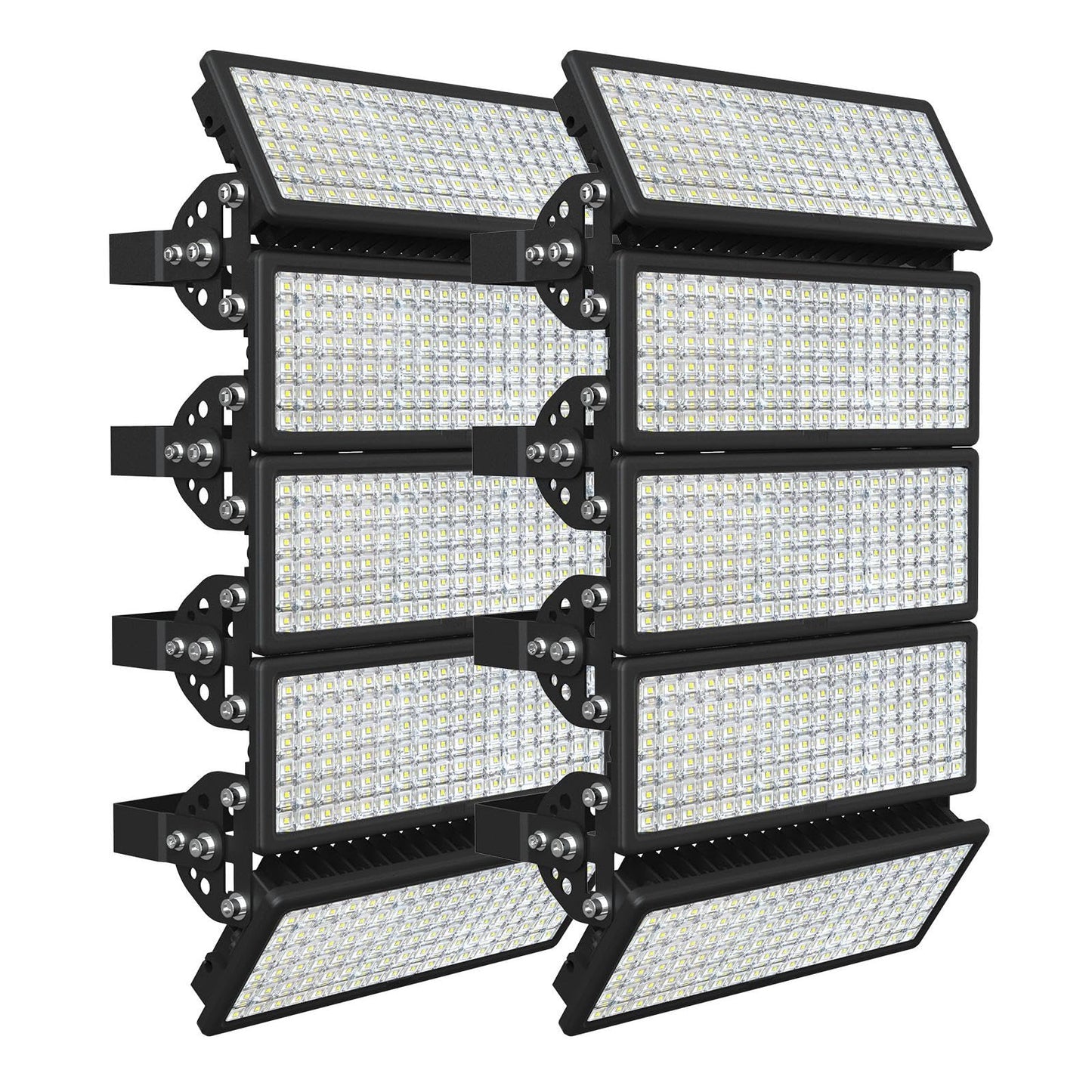 Lukciwee LED Stadium Lights 140000LM, AC 85-305V LED Flood Light Outdoor 2Pack (500W Each), 5000K Daylight, Adjustable Arena Light IP67 Waterproof, Field Lights for Court (5-Year Protection)