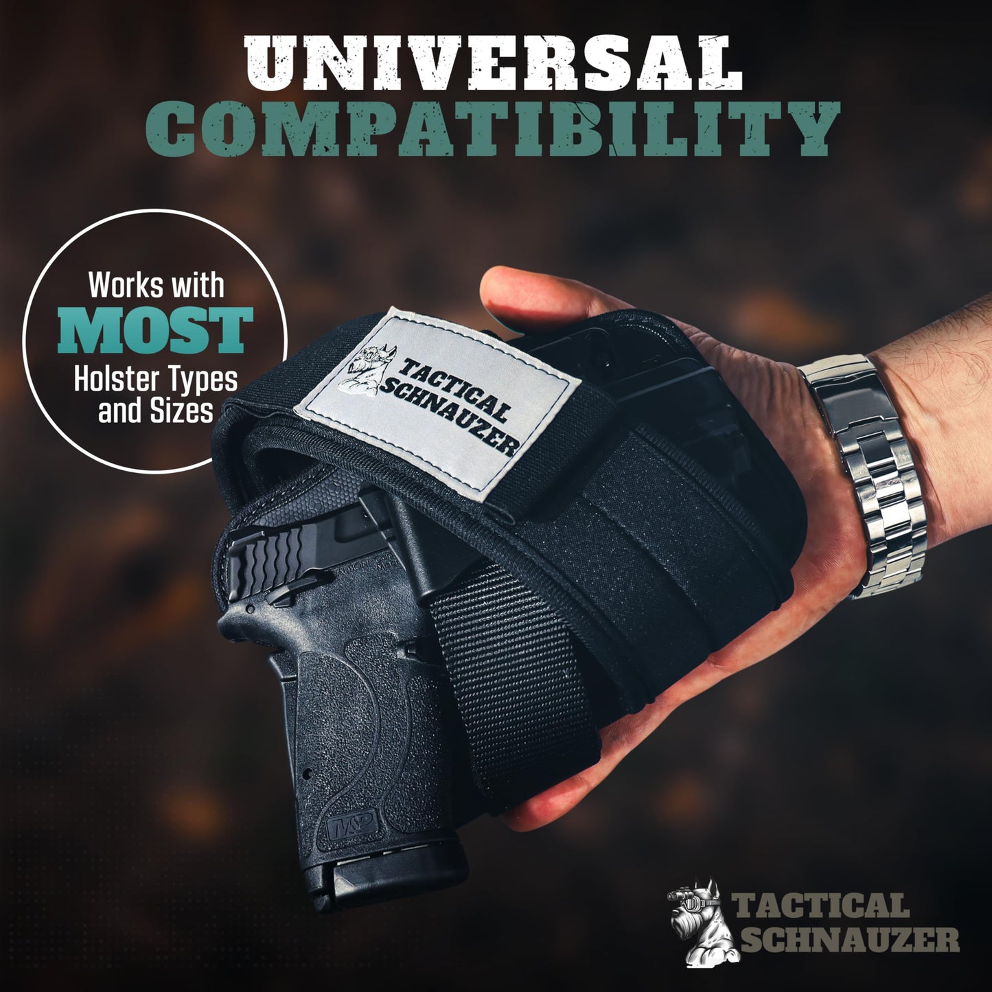 Tactical Schnauzer Concealed Carry Gun Belt | Use Your Own IWB Holster for Secure Retention and Safe Trigger Guard Protection - Concealed Carry for Men & Women
