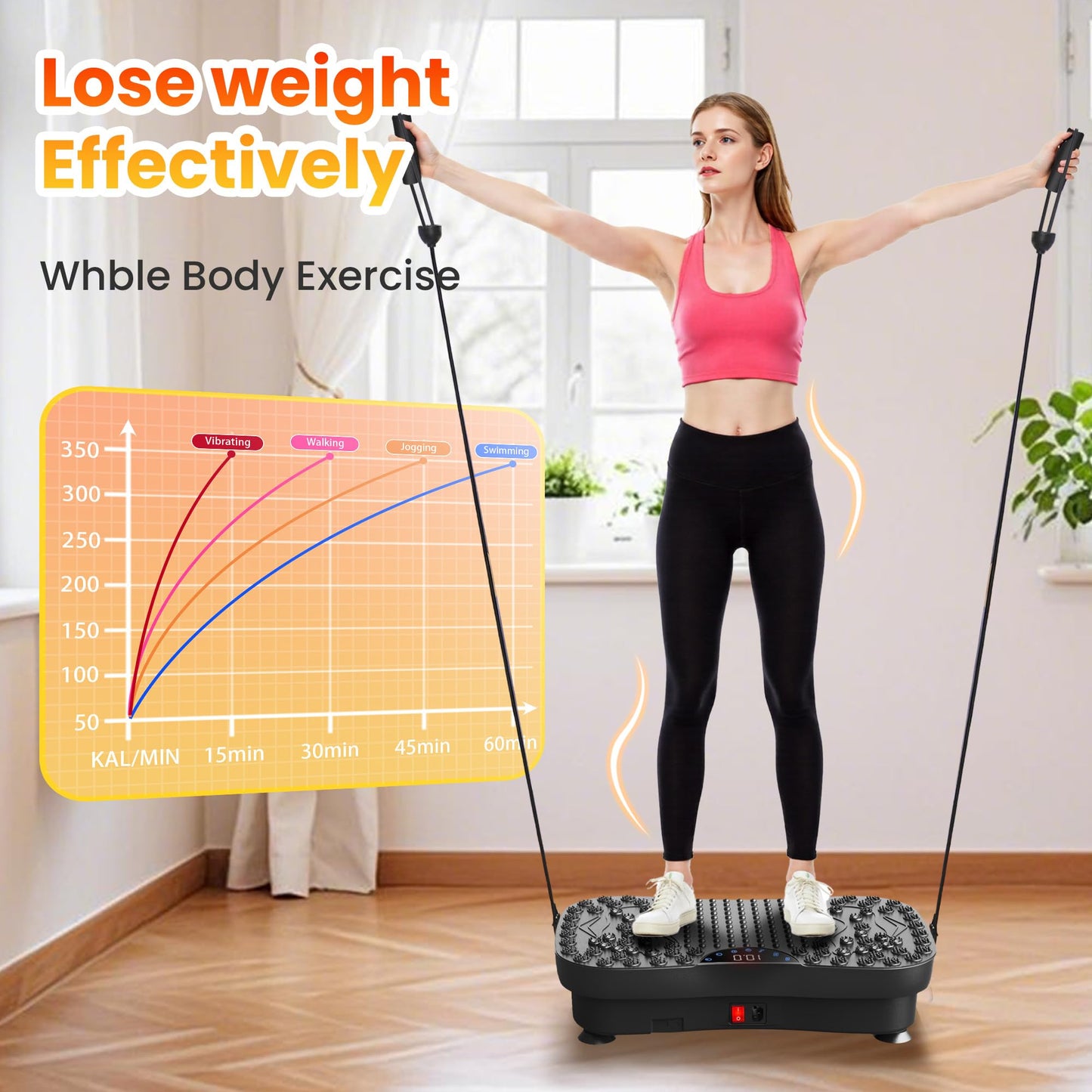 AXV Vibration Plate Fitness Platform Exercise Machine Vibrating Shaking Full Body Shaker Workout Vibrate Stand Shake Board Sport for Weight Loss Fat Burner for Gym Home Office