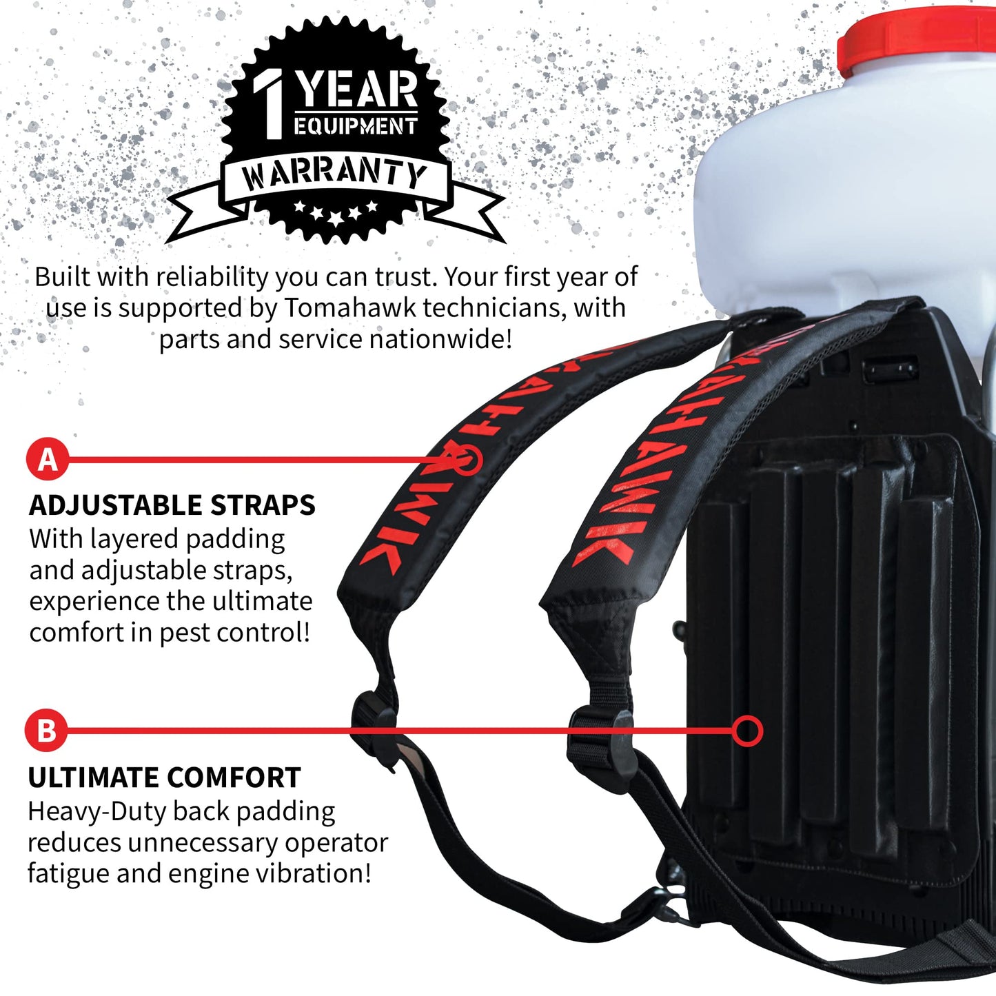 Tomahawk Power 3HP Backpack Mosquito Fogger Leaf Blower 3.7 Gallon Tank Garden Sprayer (Turbo Fogger)