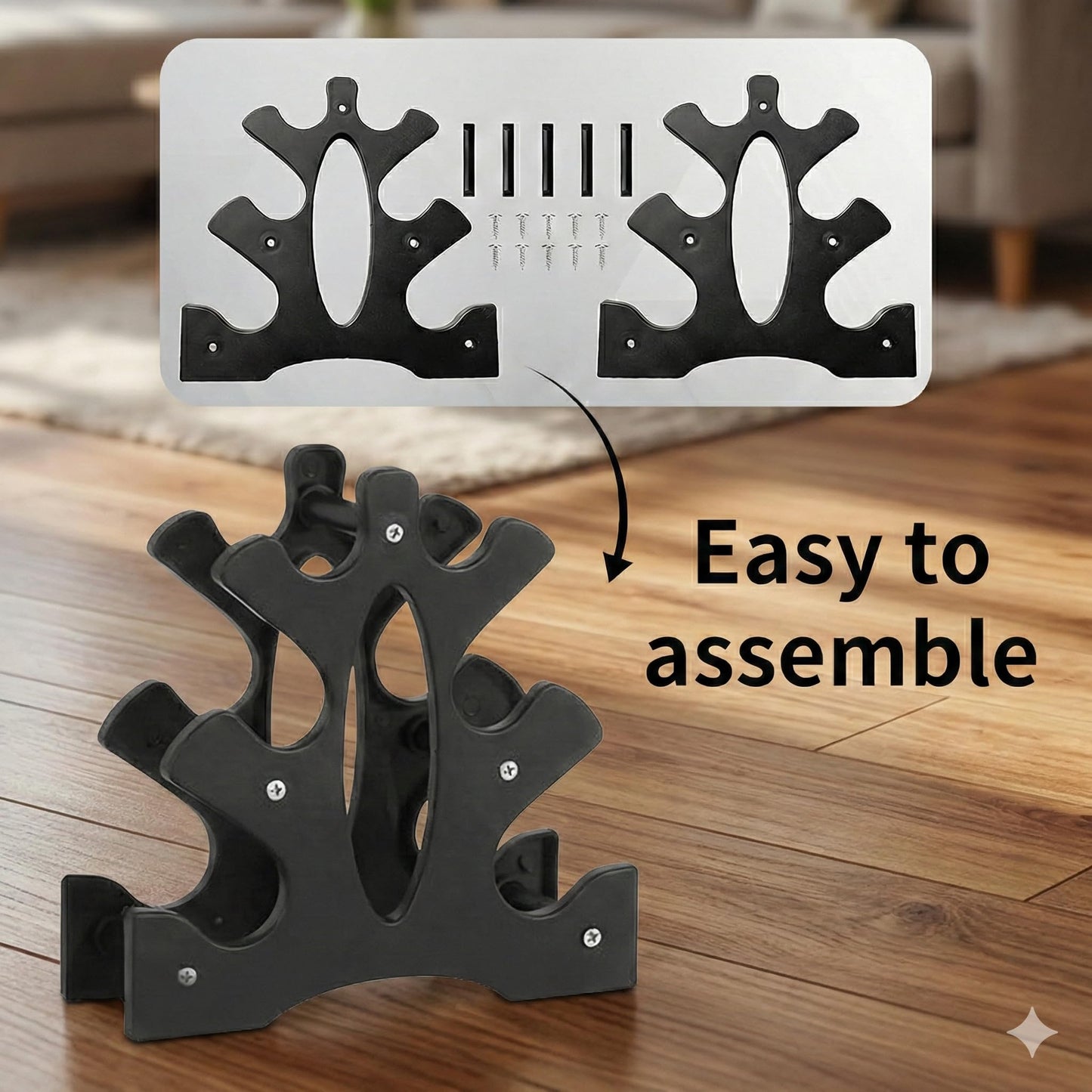 Dumbbell Rack Stand,3 Tier Dumbbell Weight Stand Weight Storage Organiser for Dumbbells Accessories Compact Weight Storage Solution for Home Gym Exercise,23x22.5x8.5cm(Dumbbells Not Included)