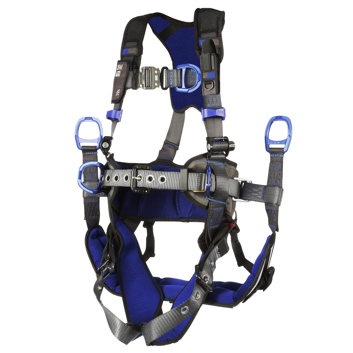 3M 1113376 DBI-SALA ExoFit X300 Telecommunications Tower Suspension Safety Harness, 4 D-Ring Connections, Lightweight Rigid Aluminum Seat, Tongue Leg Buckle, Back and Leg Padding, SRL Adapter, Medium