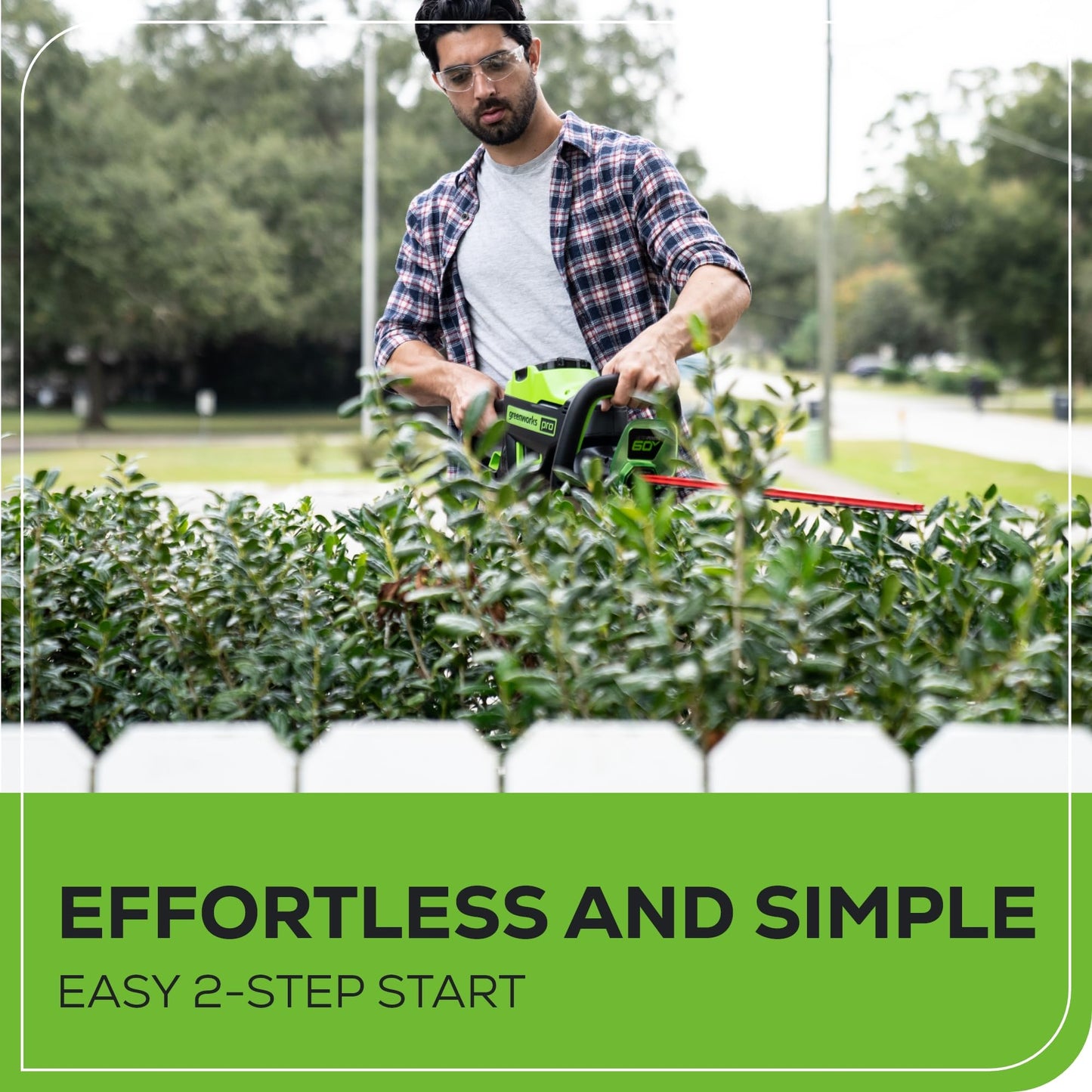Greenworks 60V 26" Brushless Cordless Battery-Powered Hedge Trimmer, 2.0Ah Battery and Charger Included