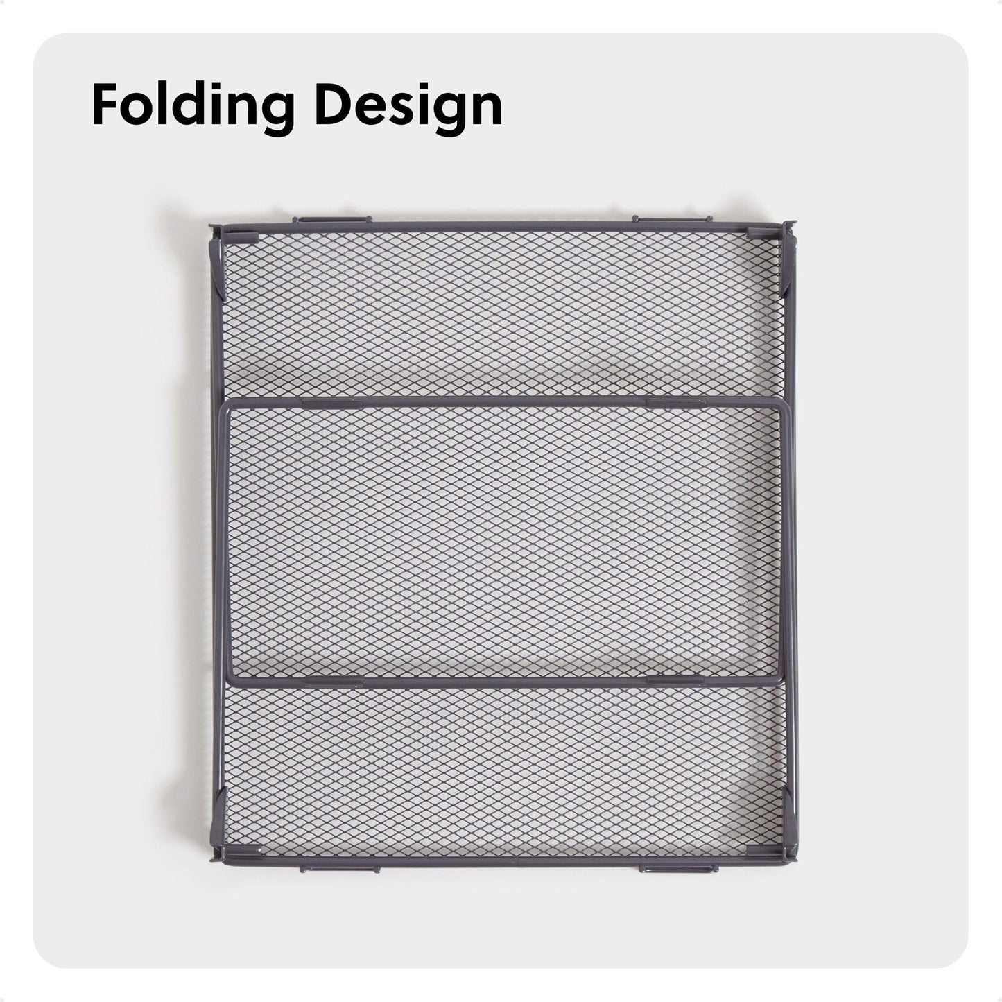 U Brands Mesh Locker Organizer Shelf, 11" x 10" x 8", Dusty Black, Back to School Essentials, Stackable, Fits Standard Size School Lockers