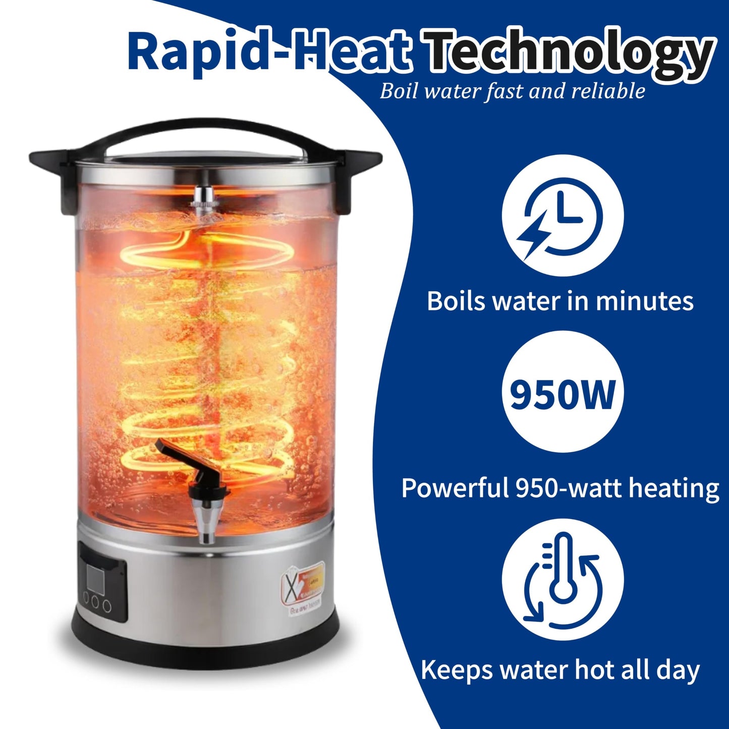 GKFF Hot Water Dispenser, 7L(30 Cups) Hot Water Boiler Urn, 304 Stainless Steel Electric Water Boiler, Digital Temperature Control, Keep Warm, Boil-Dry Protection, for Tea, Coffee & Baby Formula