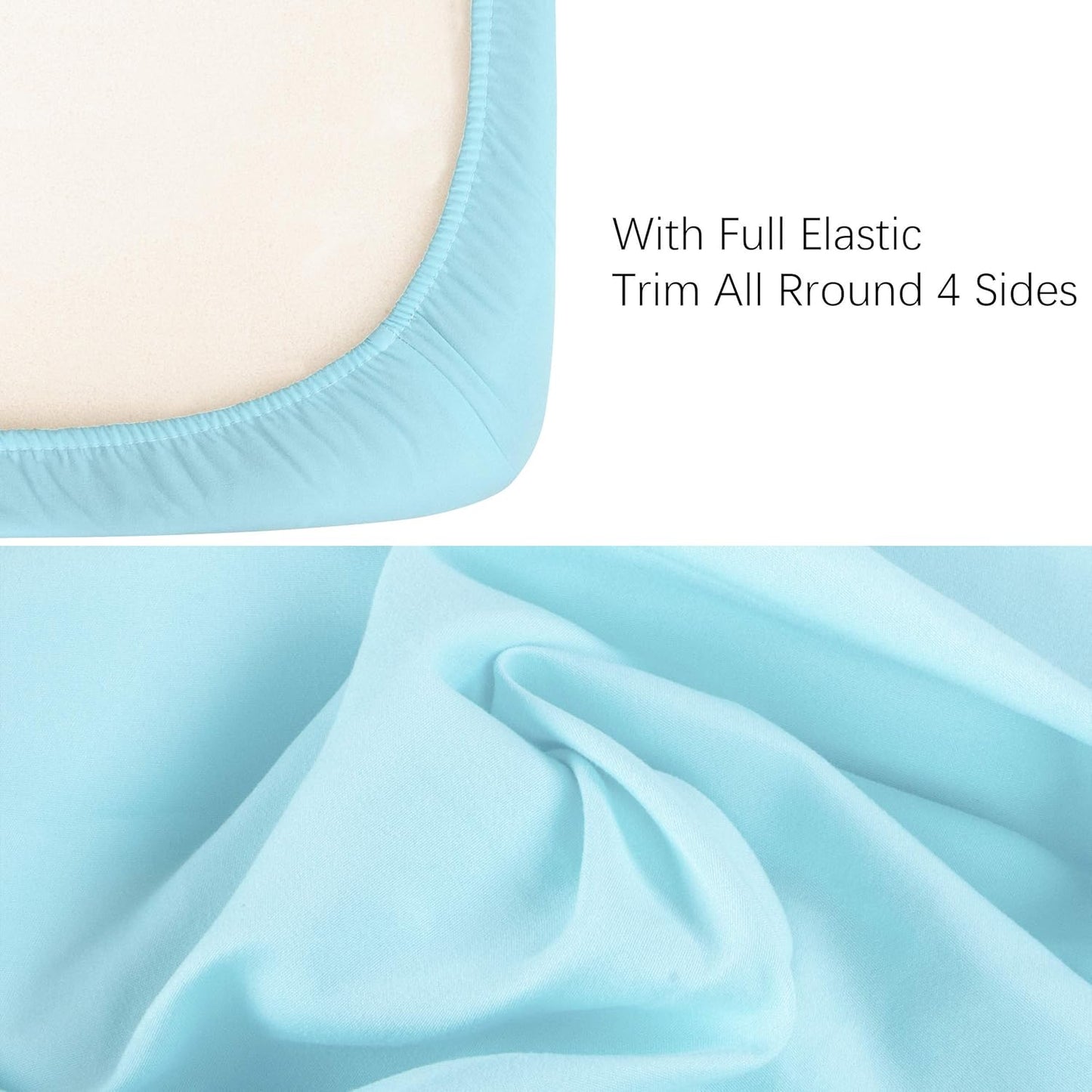 NTBAY 100% Brushed Microfiber Fitted Crib Sheet - Super Soft & Cozy 28x52 for Boys, Girls, Unisex - Aqua
