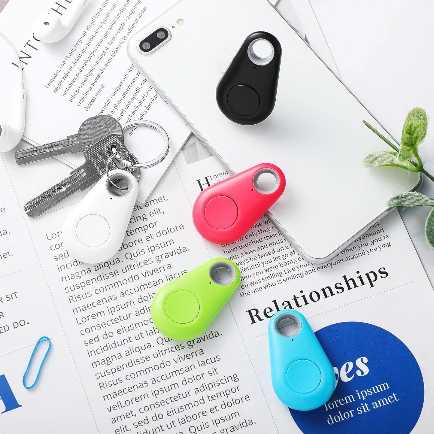 Konohan 8 Pack 5 Key Finder Locator Anti Lost GPS Tracker Wireless Anti Lost Alarm Sensor Device Finder Mini Pet GPS