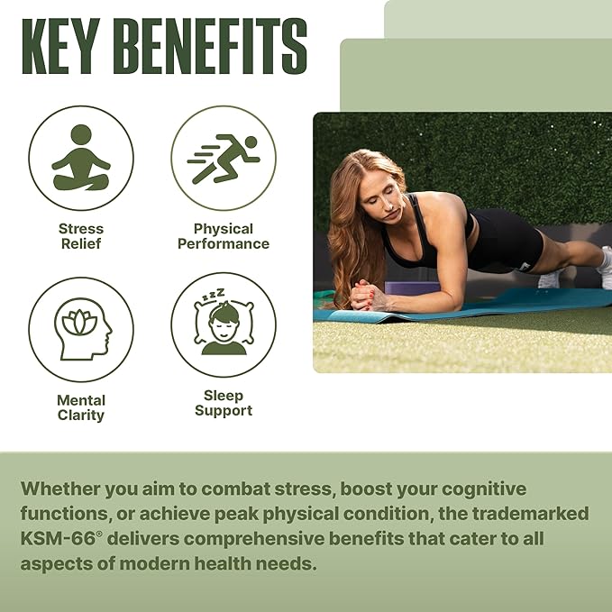 NutraBio Ashwagandha KSM-66 | Ashwaganda Herbal Supplement for Stress, Mood, & Performance | 600 MG of Clinically Studied KSM66 60 Capsules