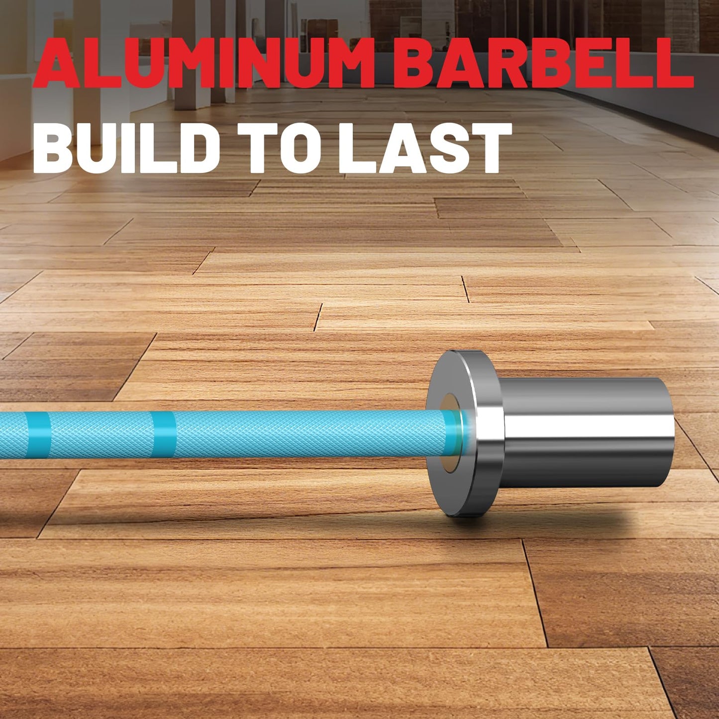PAPABABE 5LB Mini Barbell Bar 4ft Technique Training Barbell For Beginner Women kid 2-inch Plate Barbell for Home Gym Fitness Blue-Silver
