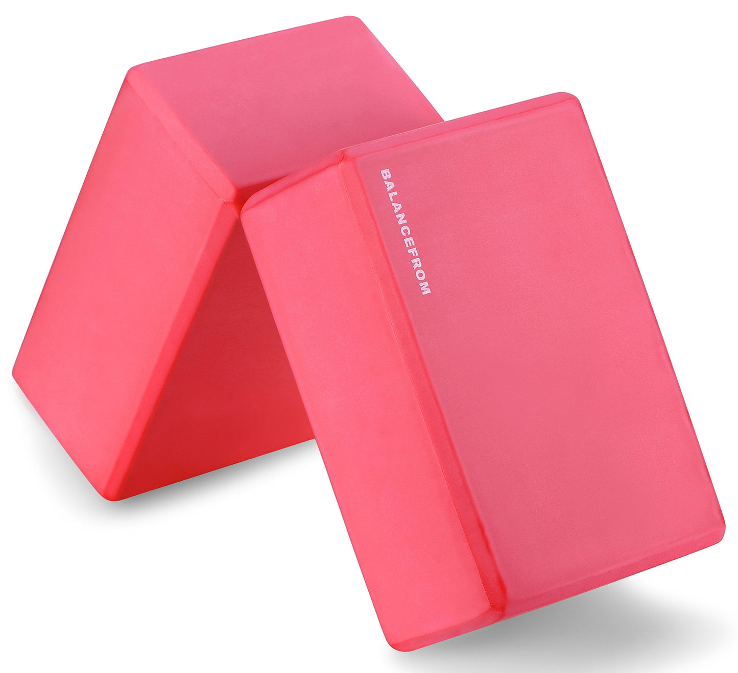Fitvids Set of 2 High Density Yoga Blocks, 9"x6"x4" Each, Pair (Red)