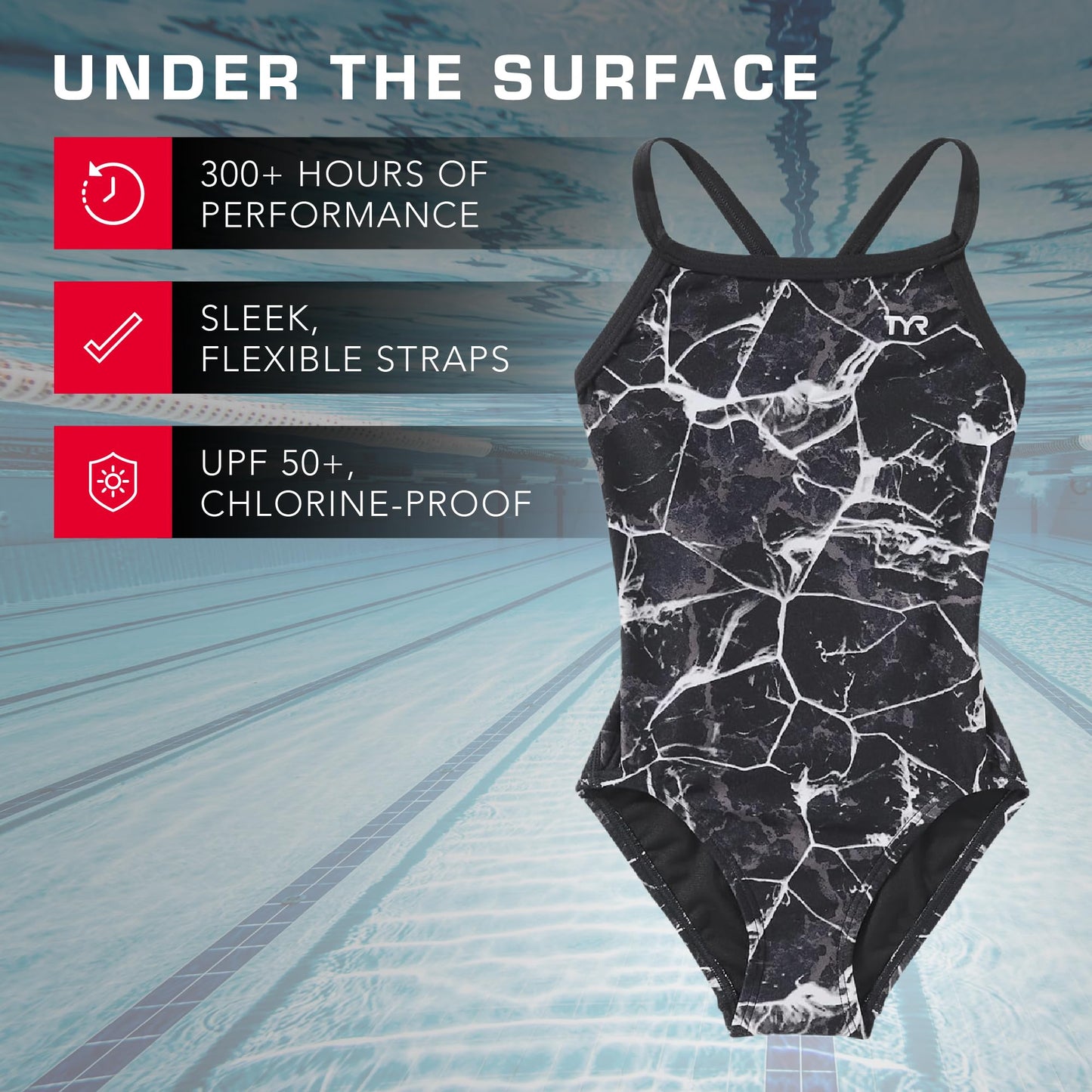 TYR Durafast Elite Diamondfit One Piece Girls' Swimsuit - Athletic Training and Competition Swimwear - Resists Chlorine - 22, Green Vitality