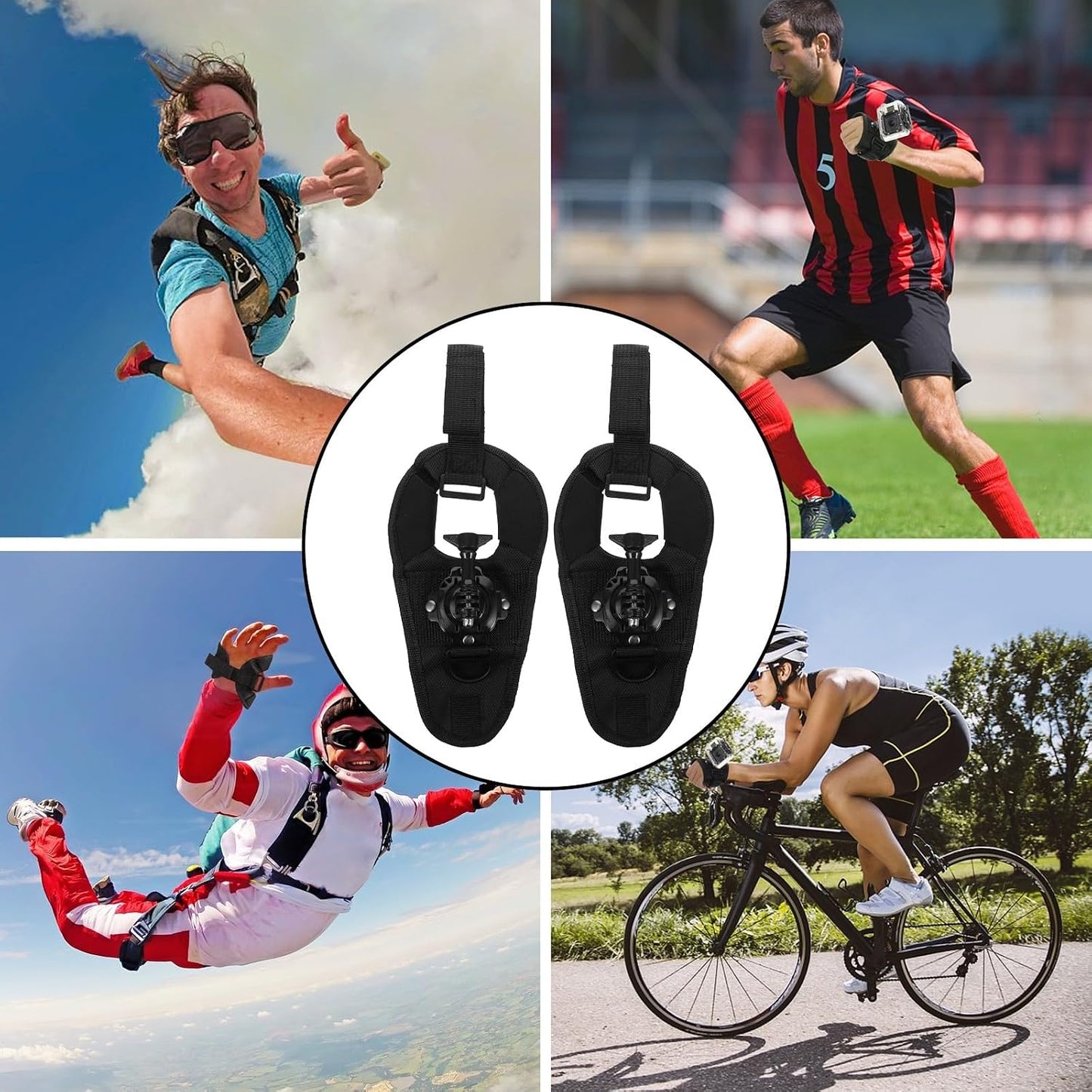 2pcs 360 Lurrose Degree Rotary Nylon Camera Arm Band and Hand Strap Wrist Mount for Action Cameras, Adjustable