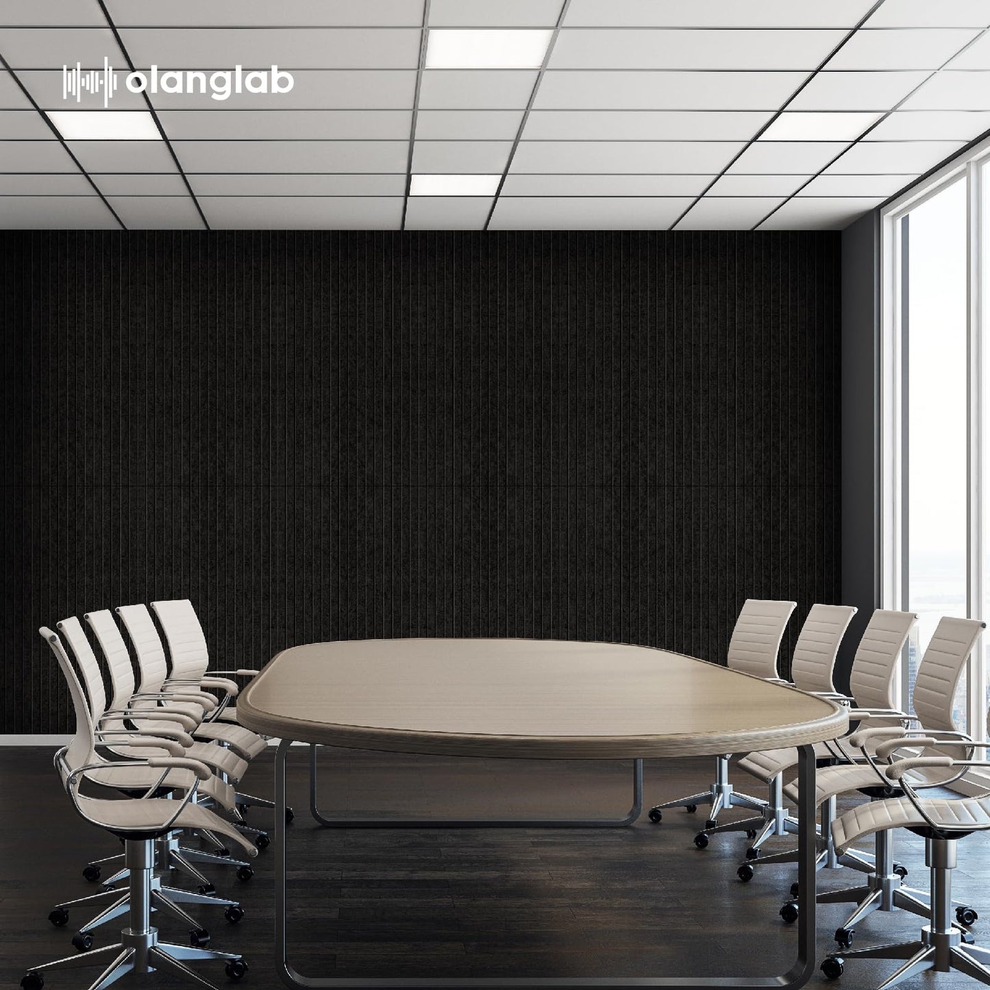 Olanglab Acoustic Wall Panels 10 Pack, 48 x 24 per Acoustic Panels Sound Absorbing, Decorative Sound Panels for Home Studio and Office, Black