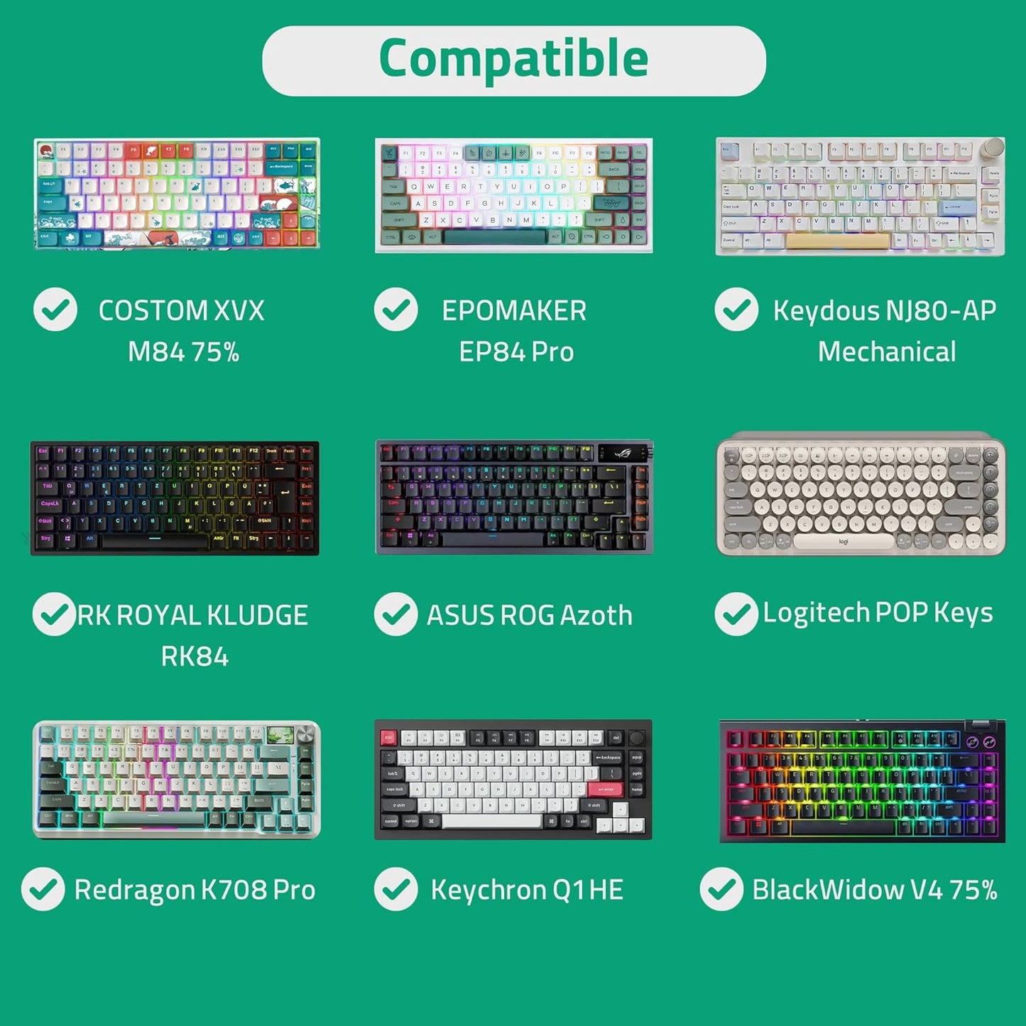 GEEKRIA 75% V4 75%, B75 Q1 HE/Q1 S75 84 Keyboard Hard Shell Case, Compatible with Razer BlackWidow YUNZII PRO, Keychron