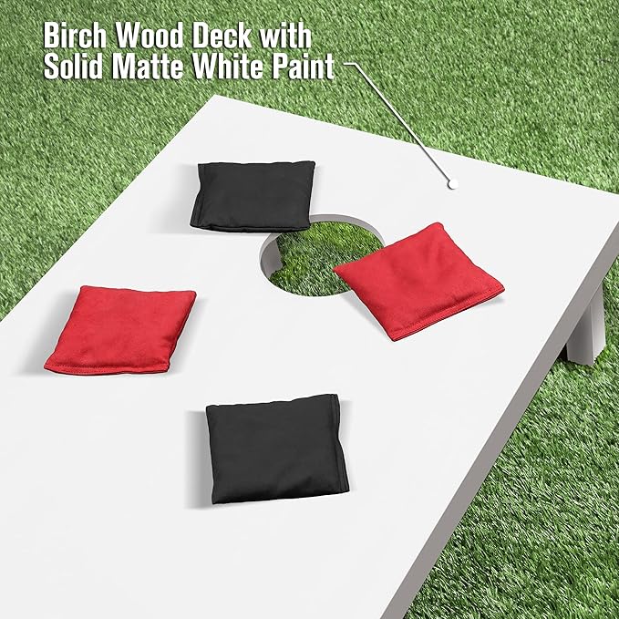 GoSports 4 ft x 2 ft Regulation Size Wooden Cornhole Boards Set - Includes Carrying Case and Over 100 Optional Bean Bag Colors