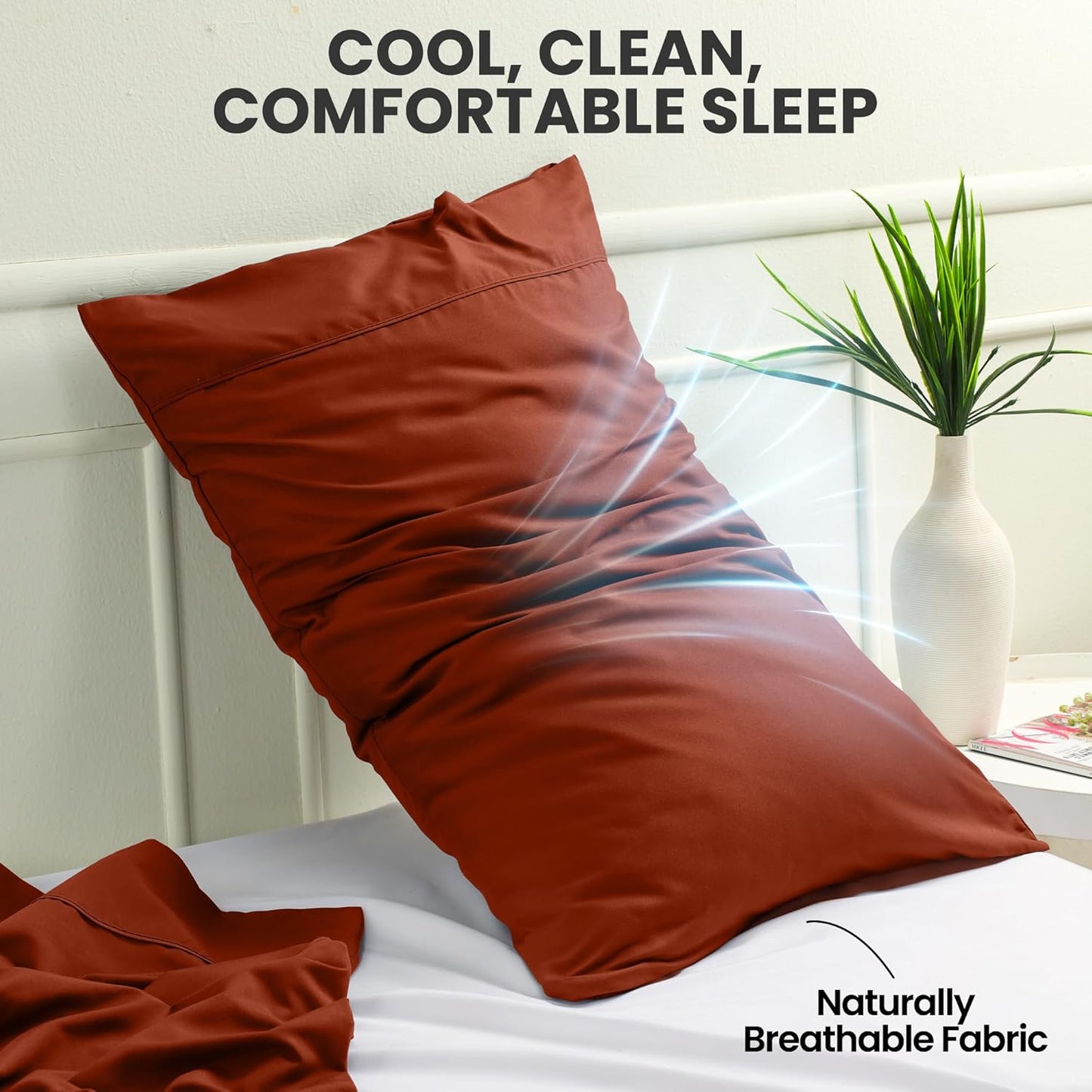 Utopia Bedding Queen Pillow Cases - Soft Brushed Microfiber - 2 Pack | Fade Resistant 20 x 30 Inches (Orange)