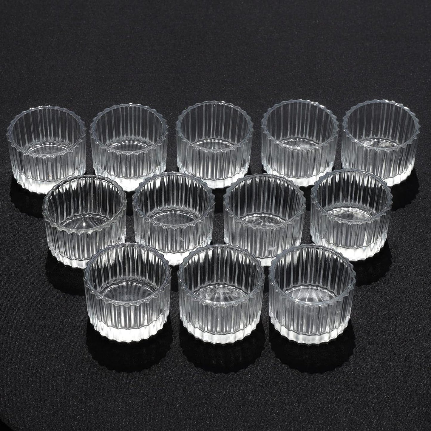 VOHO Clear Tealight Candle Holders - Set of 12 Glass Holders for Weddings & Home Decor | 2'' x 1.4''