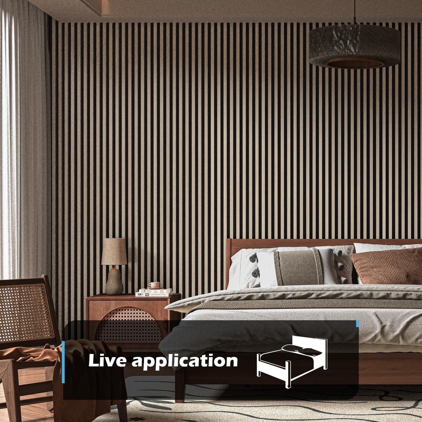 Art3d 2-Pack 108" x 12" Acoustic Wood Panels for Wall, Soundproof Wood Slat Panel for Wall and Ceiling, 3D Fluted Sound Absorbing Paneling for Interior Wall Decor, Living Room, Bedroom - Oak