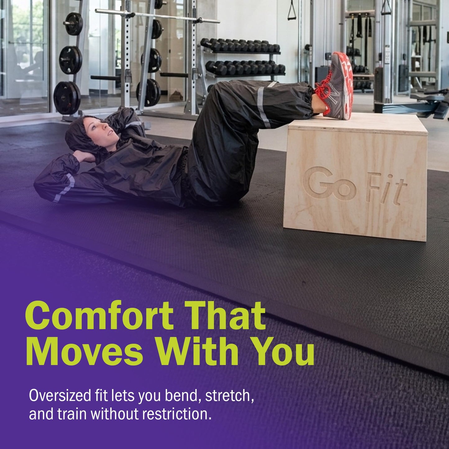 GoFit Unisex Thermal Sweat Suit - Hooded Suit For Training, Weight Loss, and Exercise