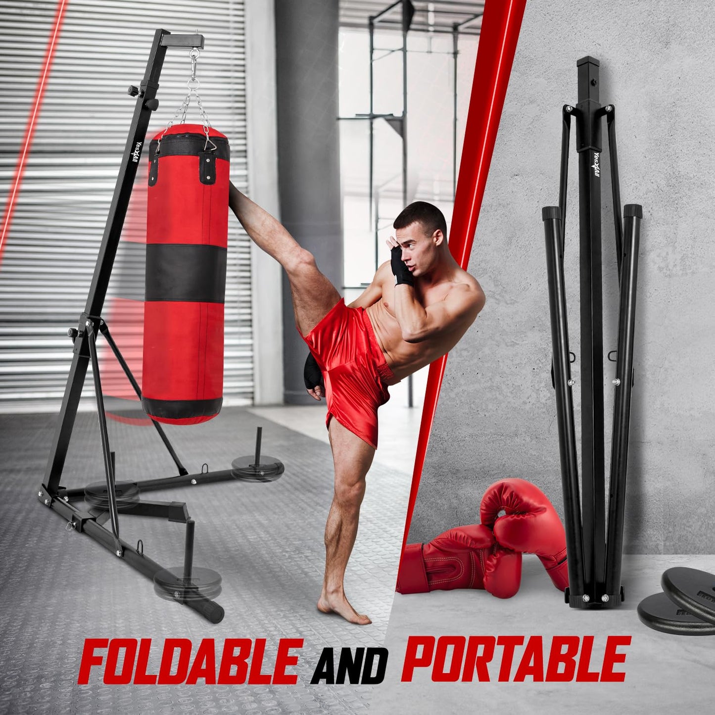 Yes4All Punching Bag Hanger, Stainless Steel Swivel Chain with 4 Snap Hooks for Heavy Bag, Gym Swing, Trapeze, and Hammock, Metal
