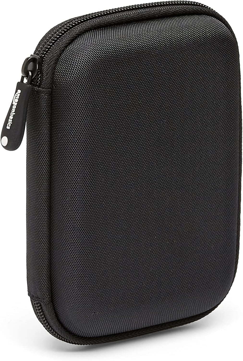 Amazon Basics Compact Black Hard Drive Carrying Case with Secure Strap and Mesh Storage