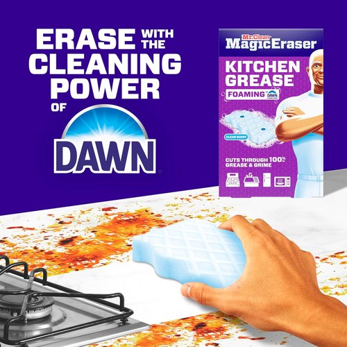 Mr. Clean Magic Eraser - Foaming Sponge with Dawn Cleaning Power for Kitchen Grease | 6 Count
