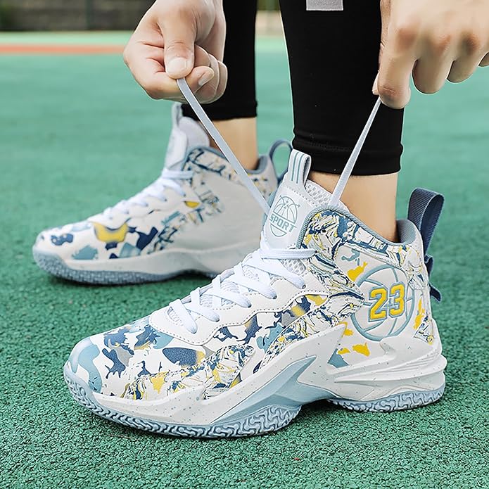Boys Basketball Shoes Breathable Indoor Athletic Shoes Youth Outdoor Fashion Sneakers Comfortable Basketball Shoes for Girls