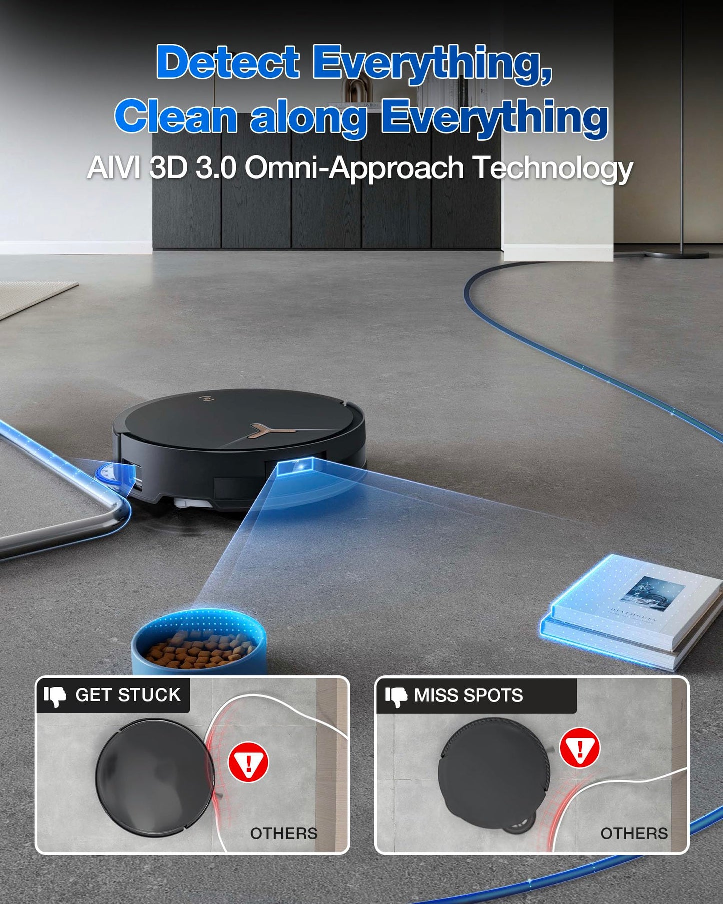 ECOVACS DEEBOT T50 MAX Robot Vacuum and Mop,18,500Pa Blast Suction,12-in-1 Omni Station,18mm Auto Mop Lift, Zero Tangle, TruEdge Edge Cleaning, Perfect for Pet Hair, Carpets & Hard Floors