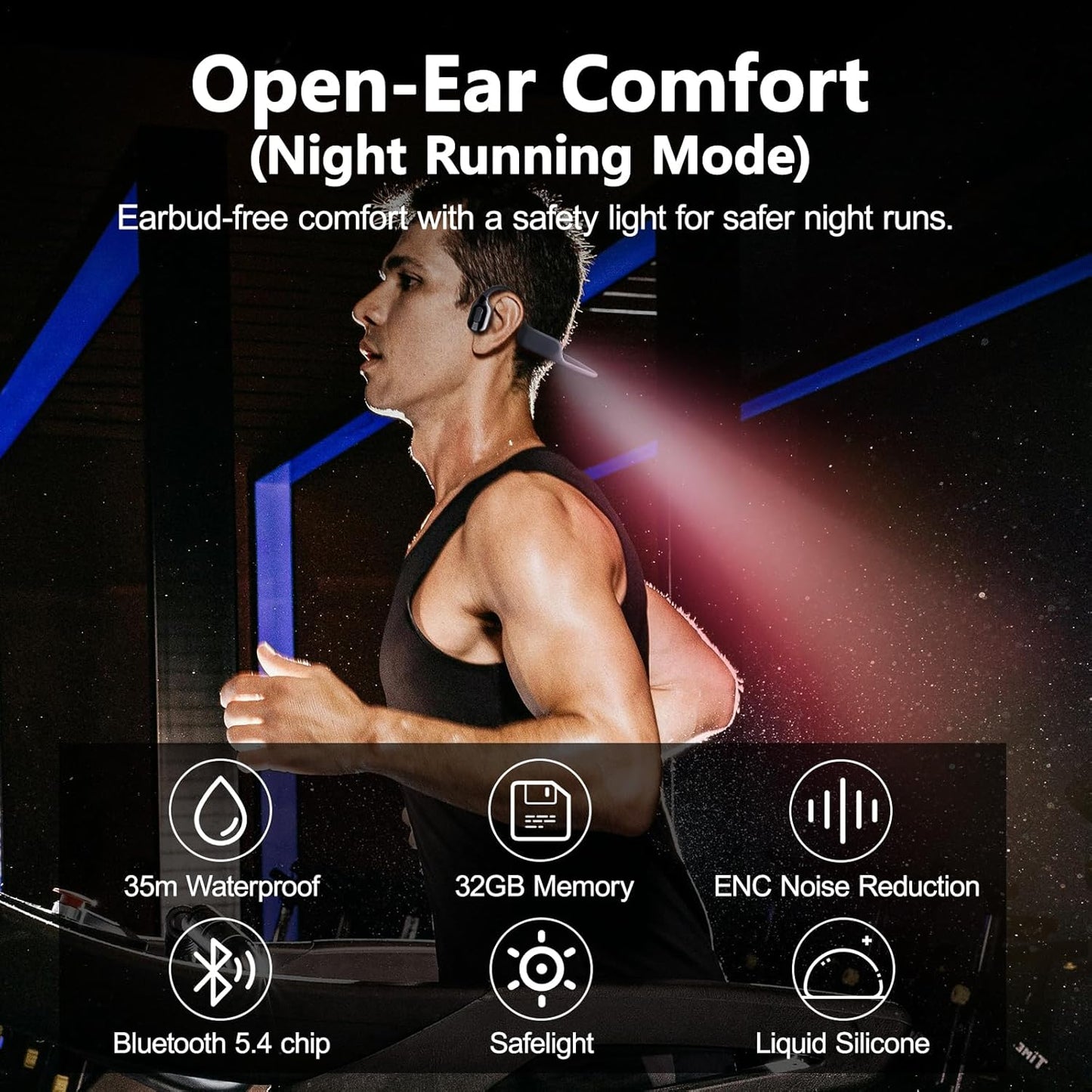 Swimming 5.4, IPX8 32GB MP3 Swimming, Headphones, Bone Conduction Headphones Bluetooth Waterproof with Player, Open