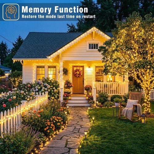 300 LED Christmas Lights by [Brand Name] - 100FT Waterproof String Lights | 8 Modes for Indoor & Outdoor Decor