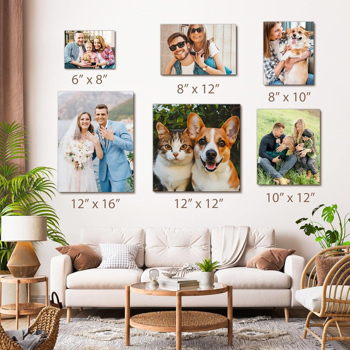 Xrlsg Custom Canvas Prints - Personalized Wood Framed Wall Art for Home Decor | 8" W x 10" H - Portrait
