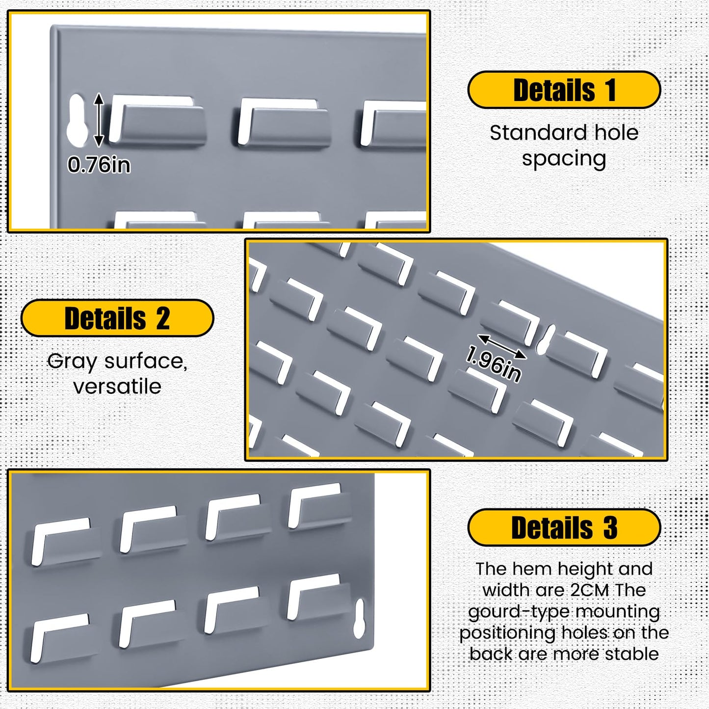 Zonon 2 Pack Louvered Panels Steel Garage Organizer 36 x 19 Inches Heavy Duty Wall Mounted Rack for Hanging Storage Bins Garage Wall Cabinet Tool Organization Peg Board