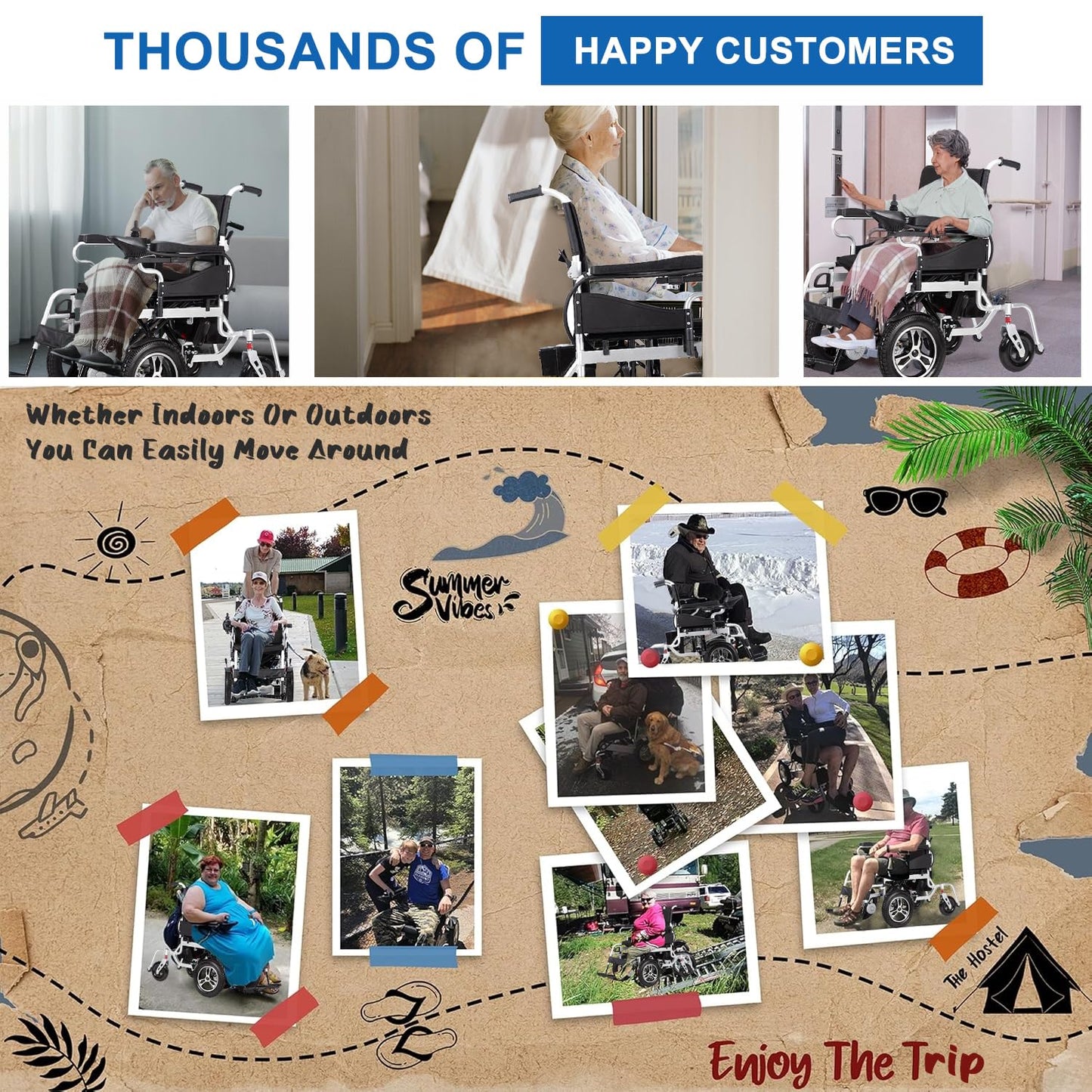 Lightweight Electric Wheelchair,Foldable Power Wheelchairs for Adults,500W All Terrain Motorized Wheelchair,Portable Intelligent Mobility Wheechair for Seniors,Airline Approved Travel Wheelchairs