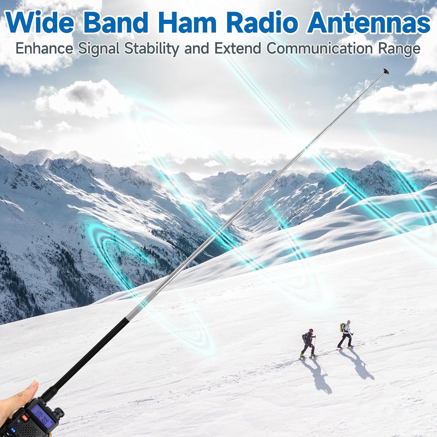 Eightwood 70-1000MHz 9-Section UV5R UV82 Wide Band Handheld Telescopic Antenna SMA Female Ham Radio Antennae