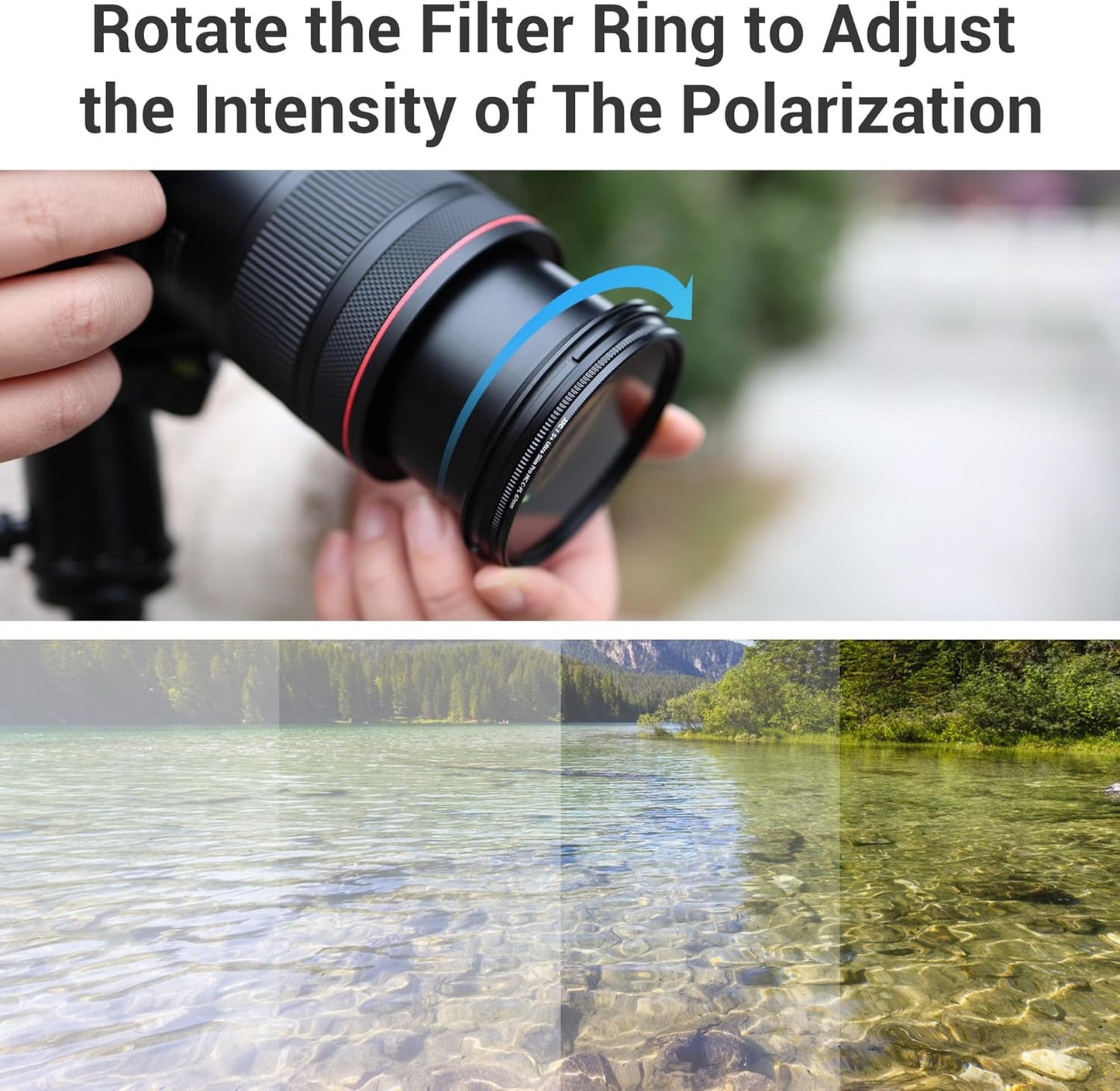JJC 58mm T7 T6 T5 T100 4000D T8i T7i T6s T6i T5i T4i T3i T2i T1i SL3 SL2 SL1 18-55mm 58mm Circular Polarizer Polarizing