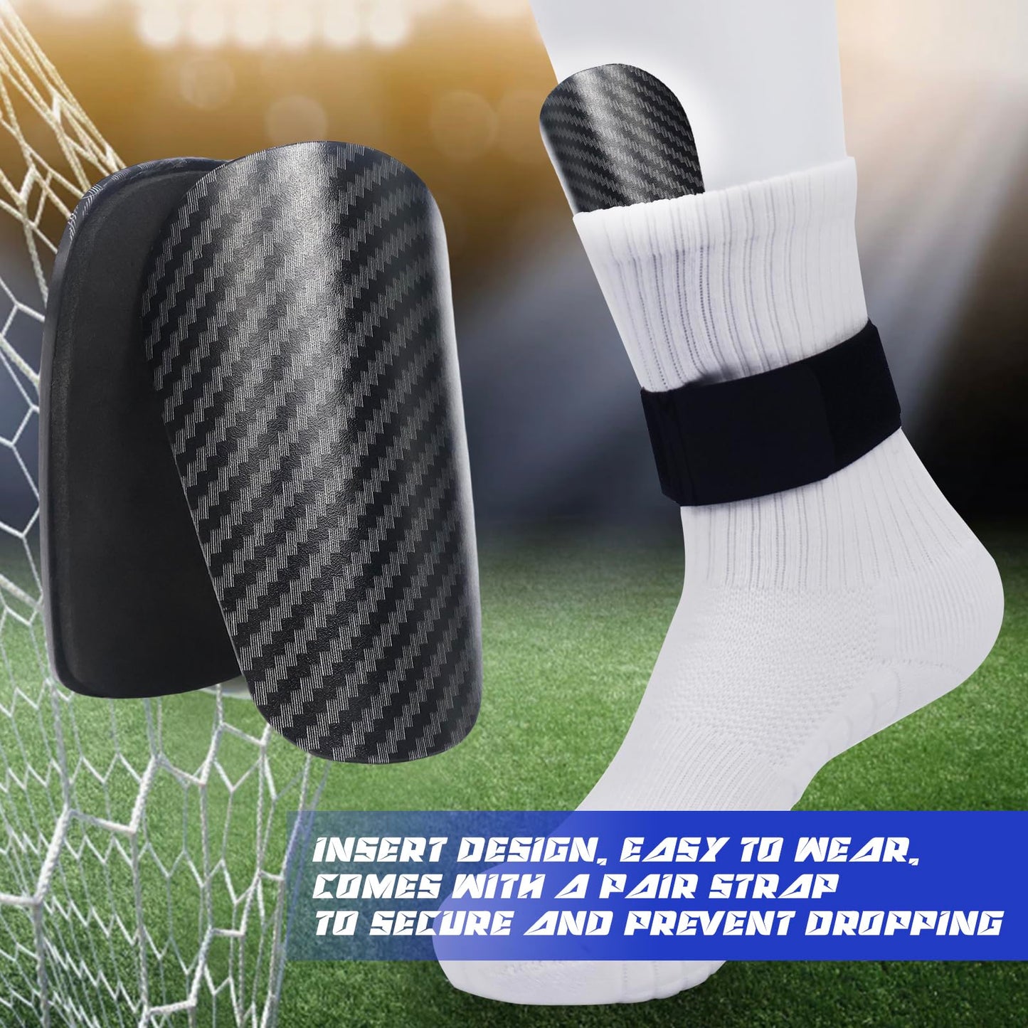 Antoyo Mini Shin Guards Soccer-2 Pairs Small shin Guards and 2 Pairs Strap Shin Fixed Straps for 4-6,Match Equipment Protective Tiny shinguards Soccer
