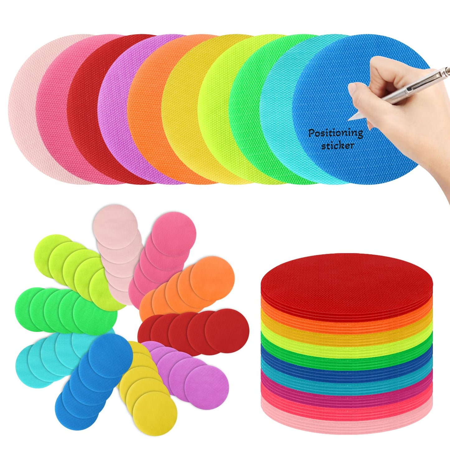 DTOFOOT 50 Pcs Carpet Spot Markers, Circle Floor Dots 5 Inch Dot Markers Carpet Spots for Classroom Decoration Preschool Kindergarten Teacher Supplies Yoga Games and Activities