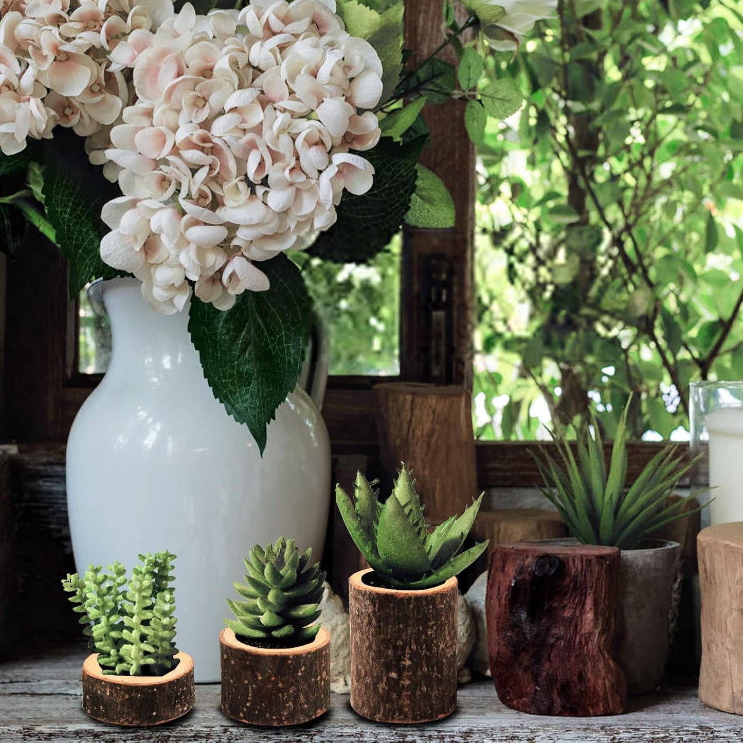 Regine Switzerland Set of 12 Wooden Tea Light Candle Holders - Personalized Rustic Votive for Weddings & Events