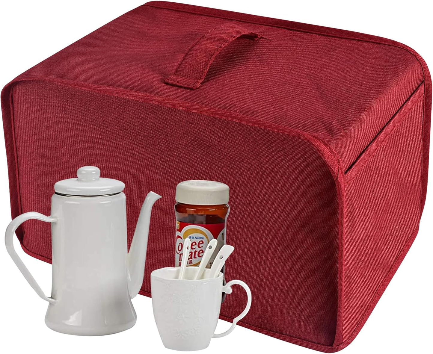Skiennix Red Toaster Cover - Dust & Fingerprint Protection | Machine Washable, 2 Slice Size