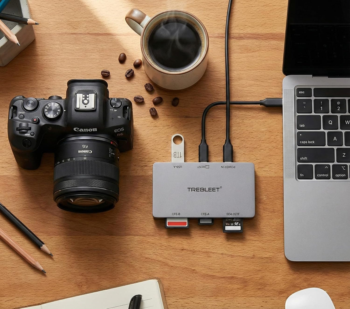 TREBLEET 6-in-1 3.2 2 (10Gbps) Professional Multi-Card Reader for CFexpress Type A & Type B, SDXC UHS-II, MicroSD USB