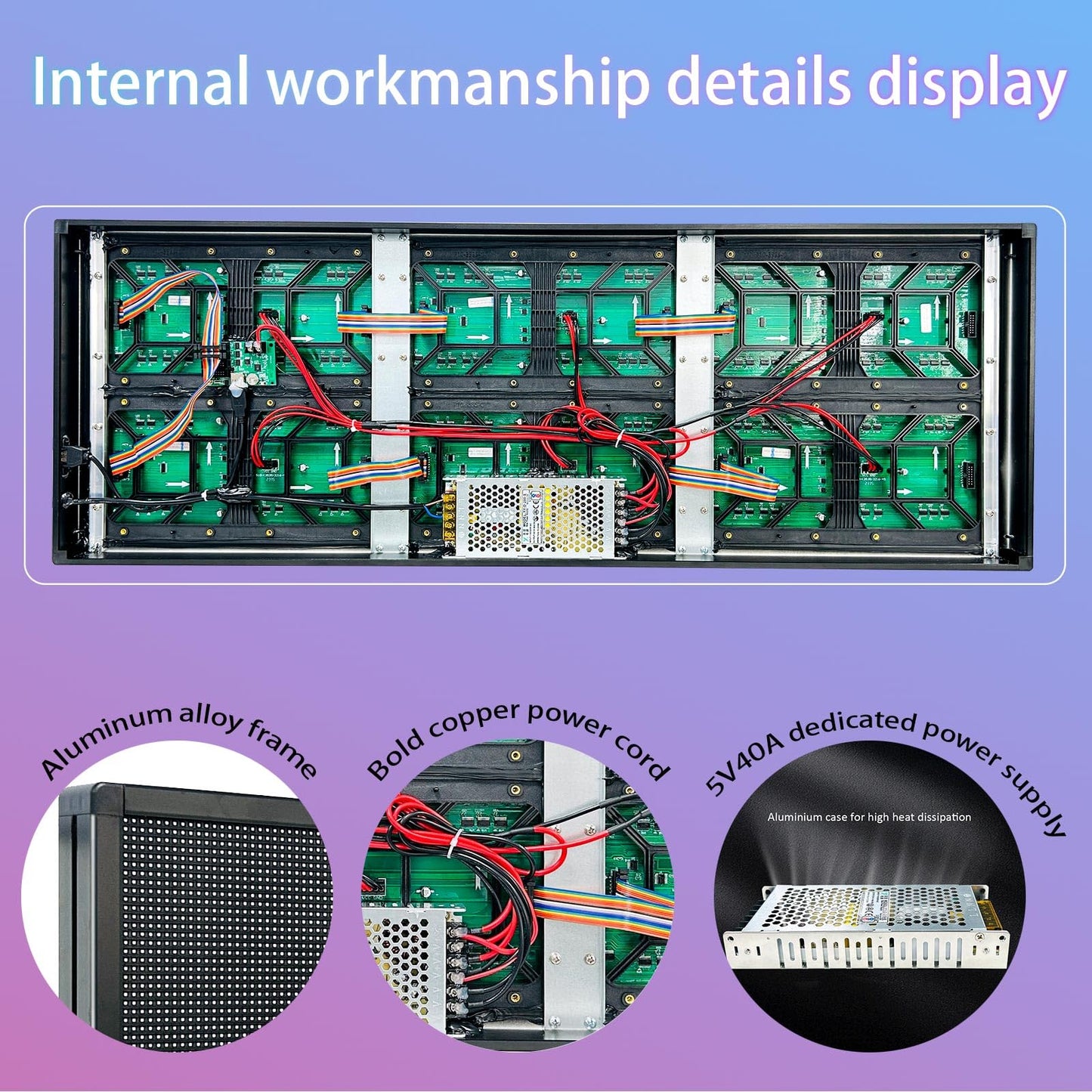 P6 Programmable Led Sign Custom Scrolling Outdoor Digital Signs For Businesses Display Screen Electronic Message Board Stock Ticker Advertising Pixel Led Panel Marquee 40"X17"