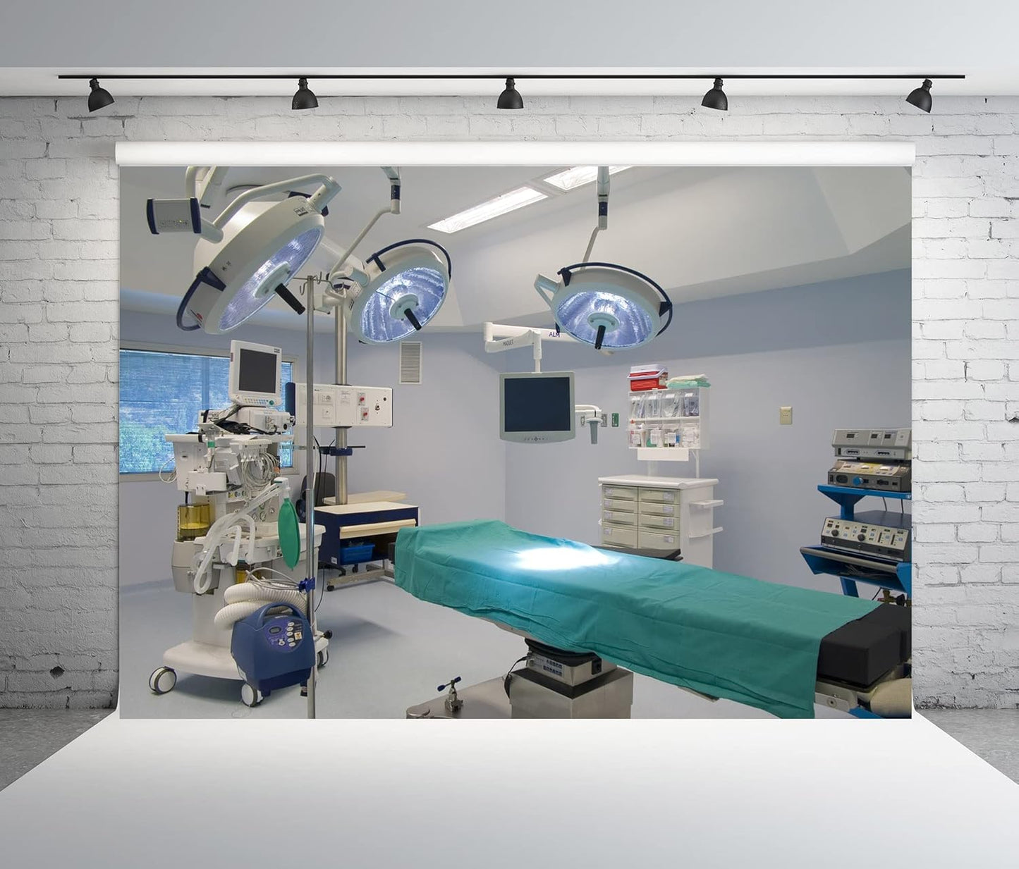 BELECO 9x6ft Hospital Backdrop Fabric Operating Room Backdrop Doctor Surgery Anesthesia Bed Sickbed Medical Equipment