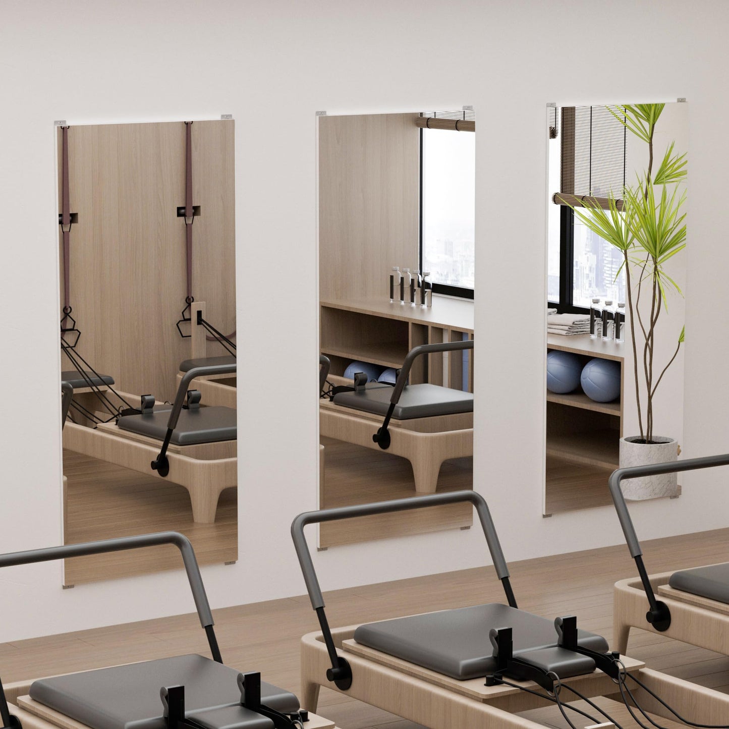 HDmuxel 2PCS Full Length Wall Mirror, 71" x 32", Nano Film Surface Without Glass, shatterproof, Safe, Lightweight, only 10lbs Easy to Move and Install, for Home Gym, Dance Studio, Yoga Studio.
