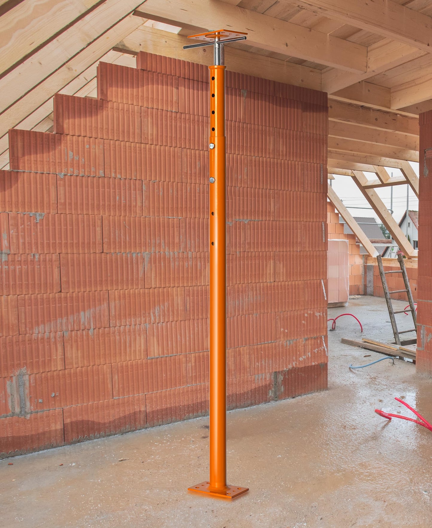 House Floor Jack, 48"-93" Adjustable Post Basement Support Pole Jacks, Heaty Duty Telescoping Jacks for Leveling, Floor Joist Jack for House Lifting Temporary Support, 18000 lbs Max Load Capacity