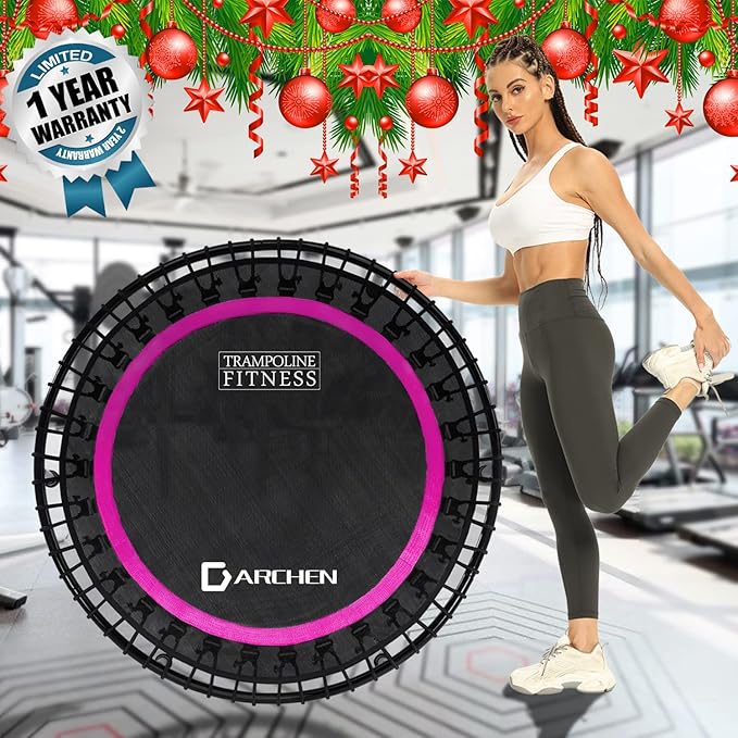 DARCHEN 450 lbs Mini Trampoline for Adults, Indoor Small Rebounder Exercise Trampoline for Workout Fitness for Quiet and Safely Cushioned Bounce, [40 Inch]