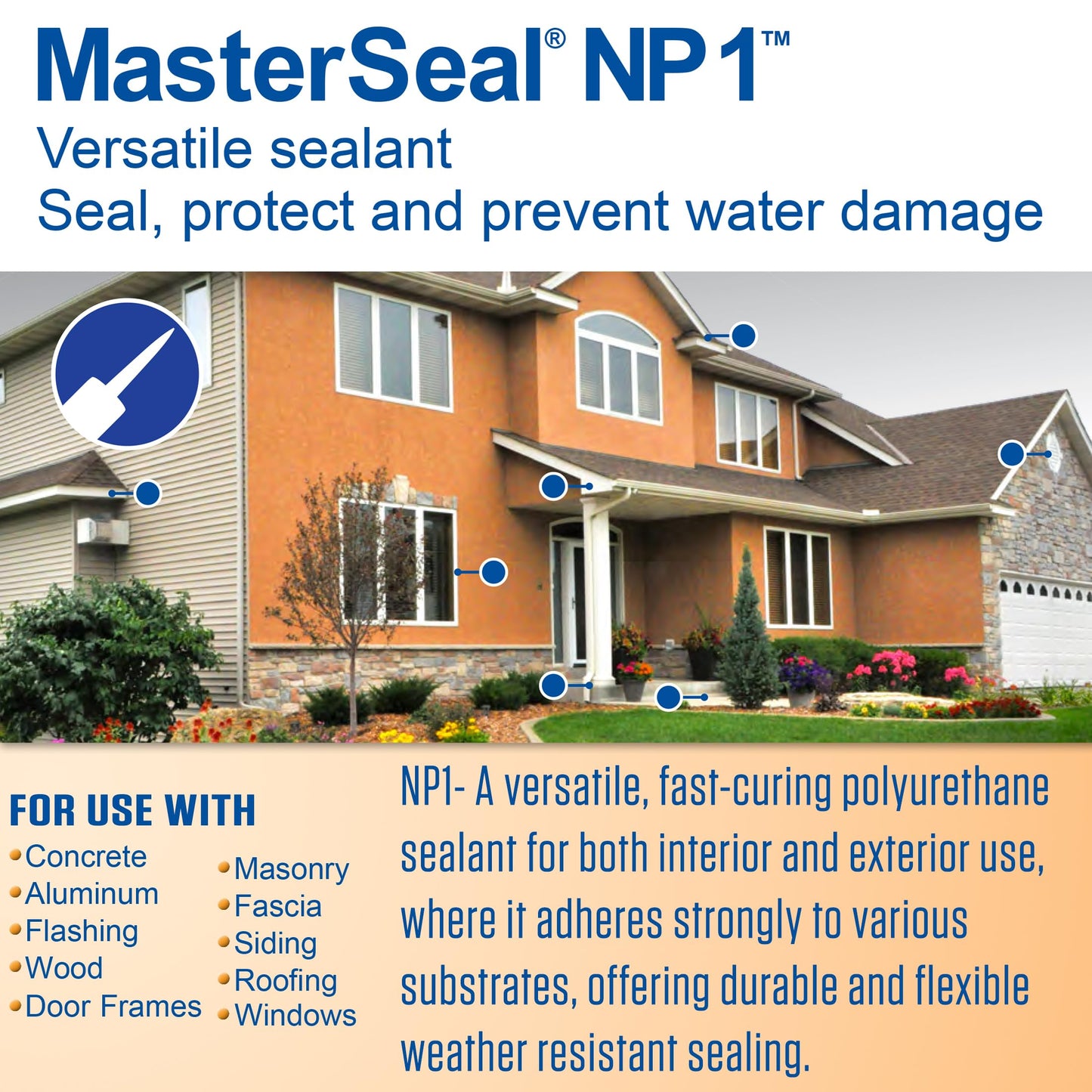 MasterSeal NP1 White 10.1oz Polyurethane Sealant- Pack of 12 with AWF PRO Gloves. One Component, Flexible, Non Sag, Elastomeric Acoustic Sealant