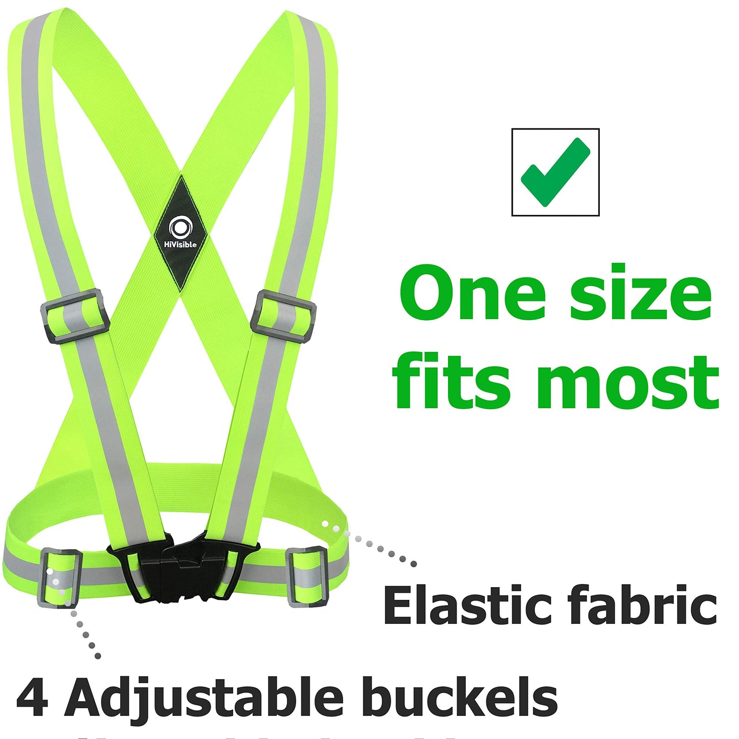 HiVisible | 10 Reflective Safety Straps Hi Vis Strap Vest Safety Suspenders Reflective Running Working Reflective Vest Straps