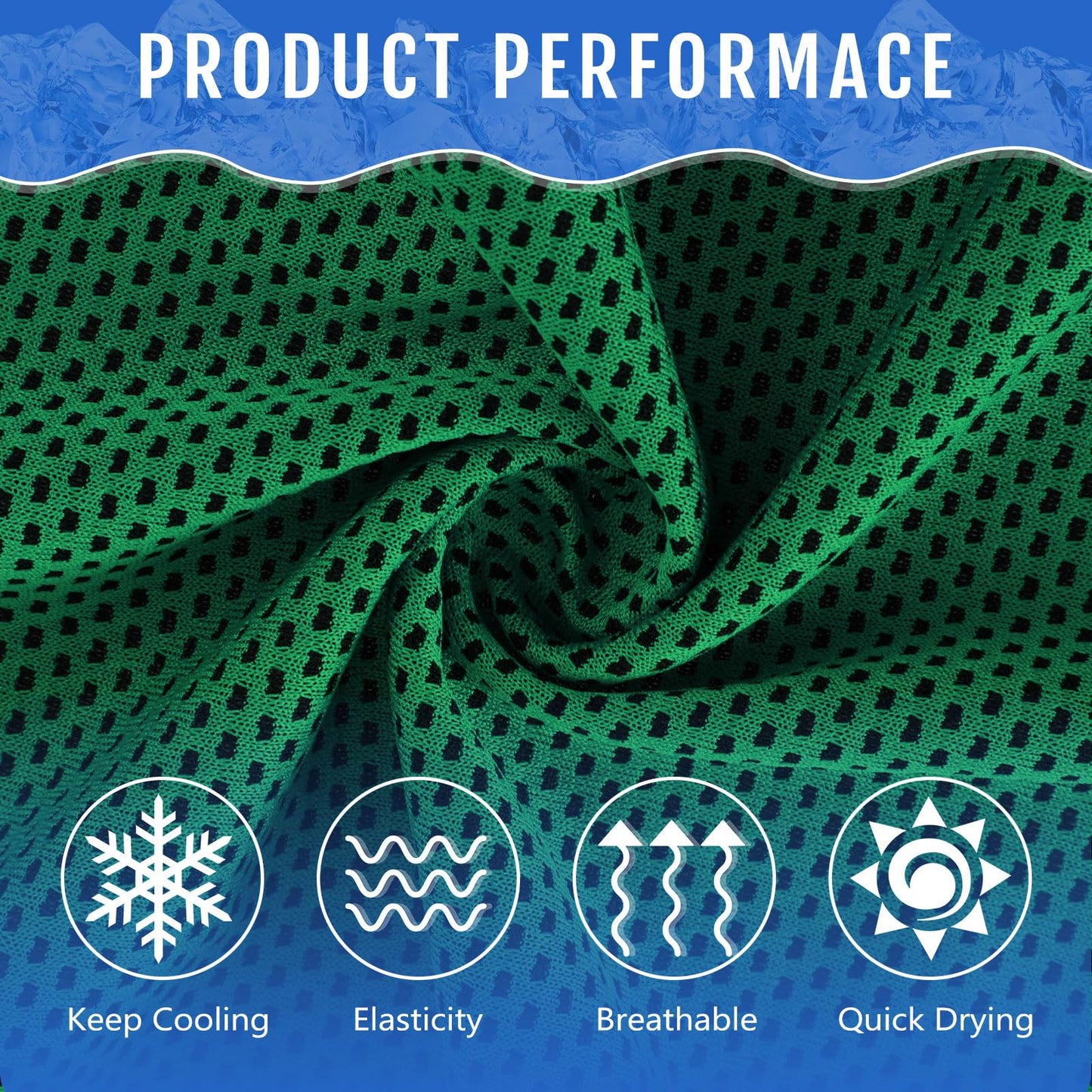 Hosuly 30 Pack Cooling Towels 40"x12" Cooling Neck Wraps Soft Breathable Chilly Towel Ice Towels Microfiber Workout Towel for Yoga Sport Running Workout Gym Camping Fitness Activities(Green)