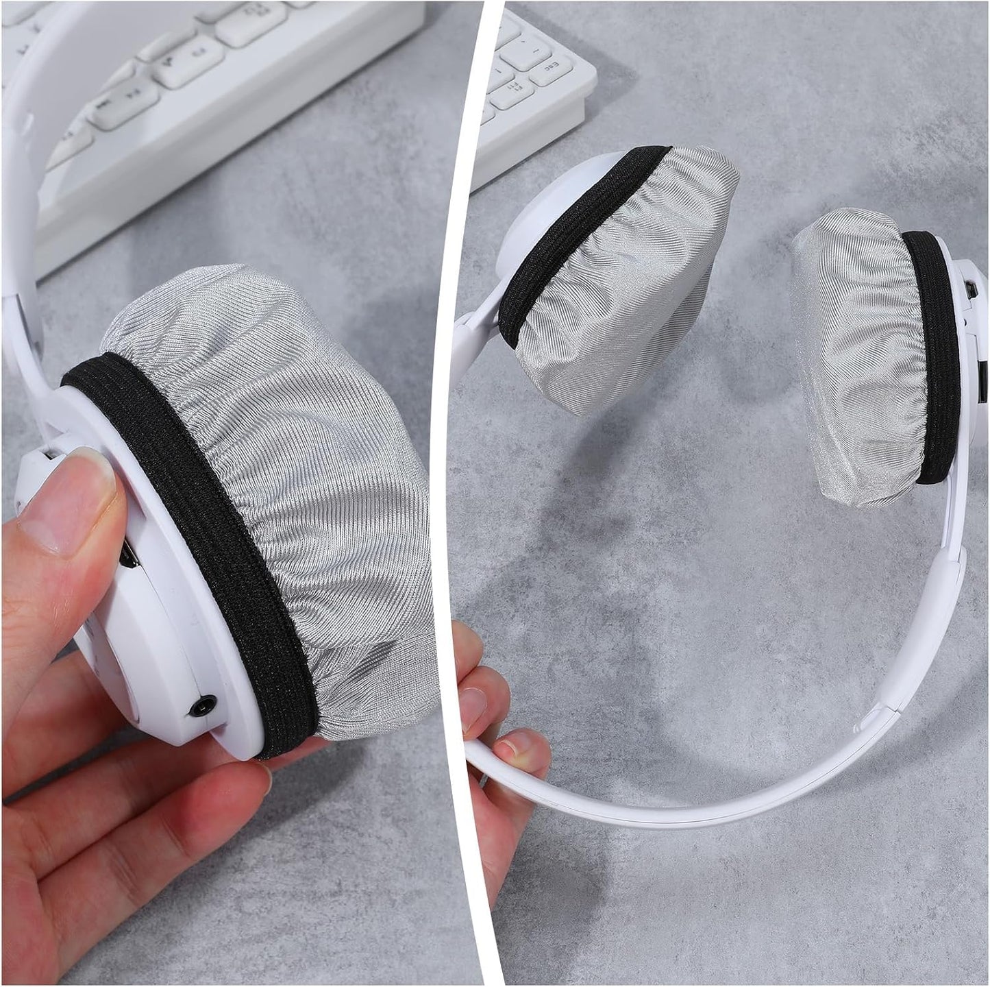 Bremorou 2 Headset Headset 3.5" 4.3" Headphone Covers for Ears Pairs Washable Stretchable Earpad Cloth Cover Protectors